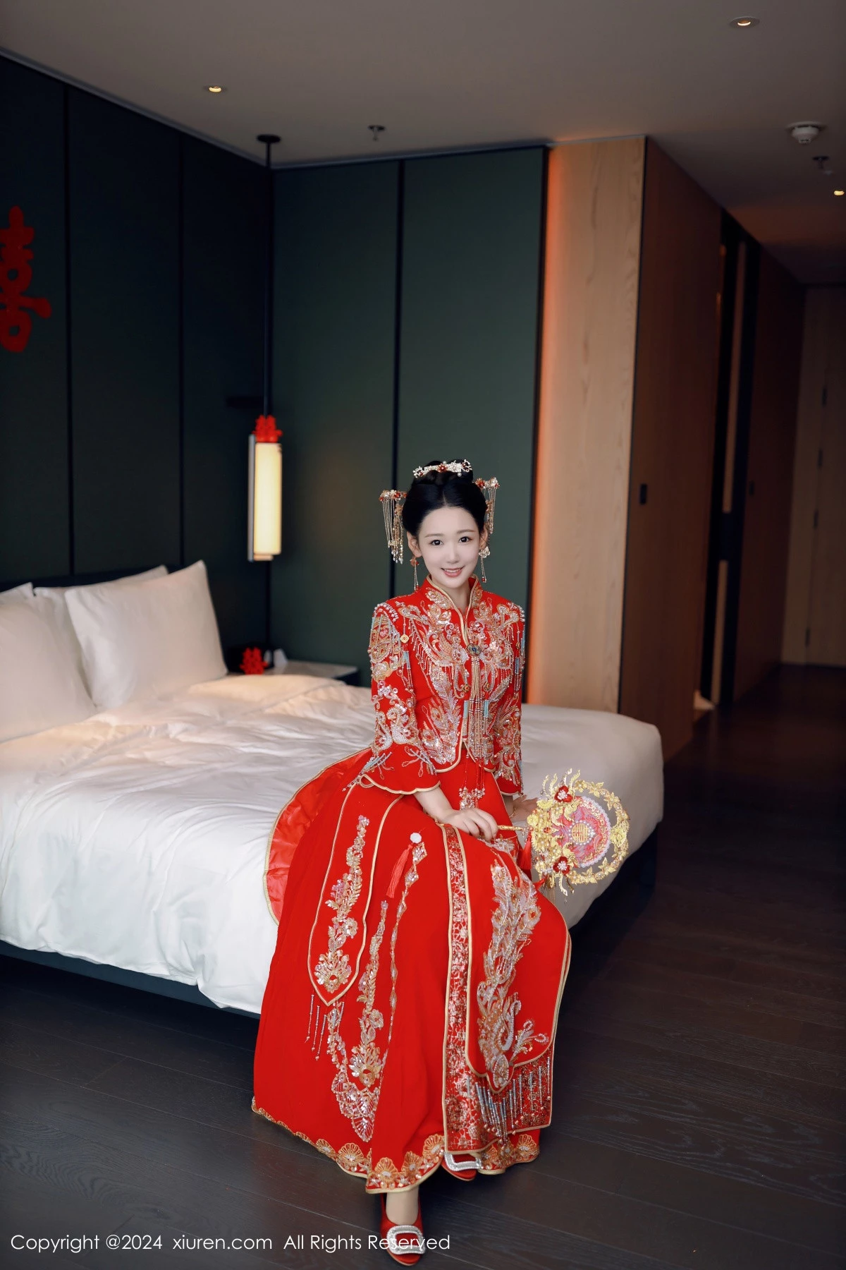 秀人集.com_[XiuRen秀人网]No.8972_模特唐安琪性感红色新娘服饰露红色内衣配超薄肉丝撩人诱惑写真79P