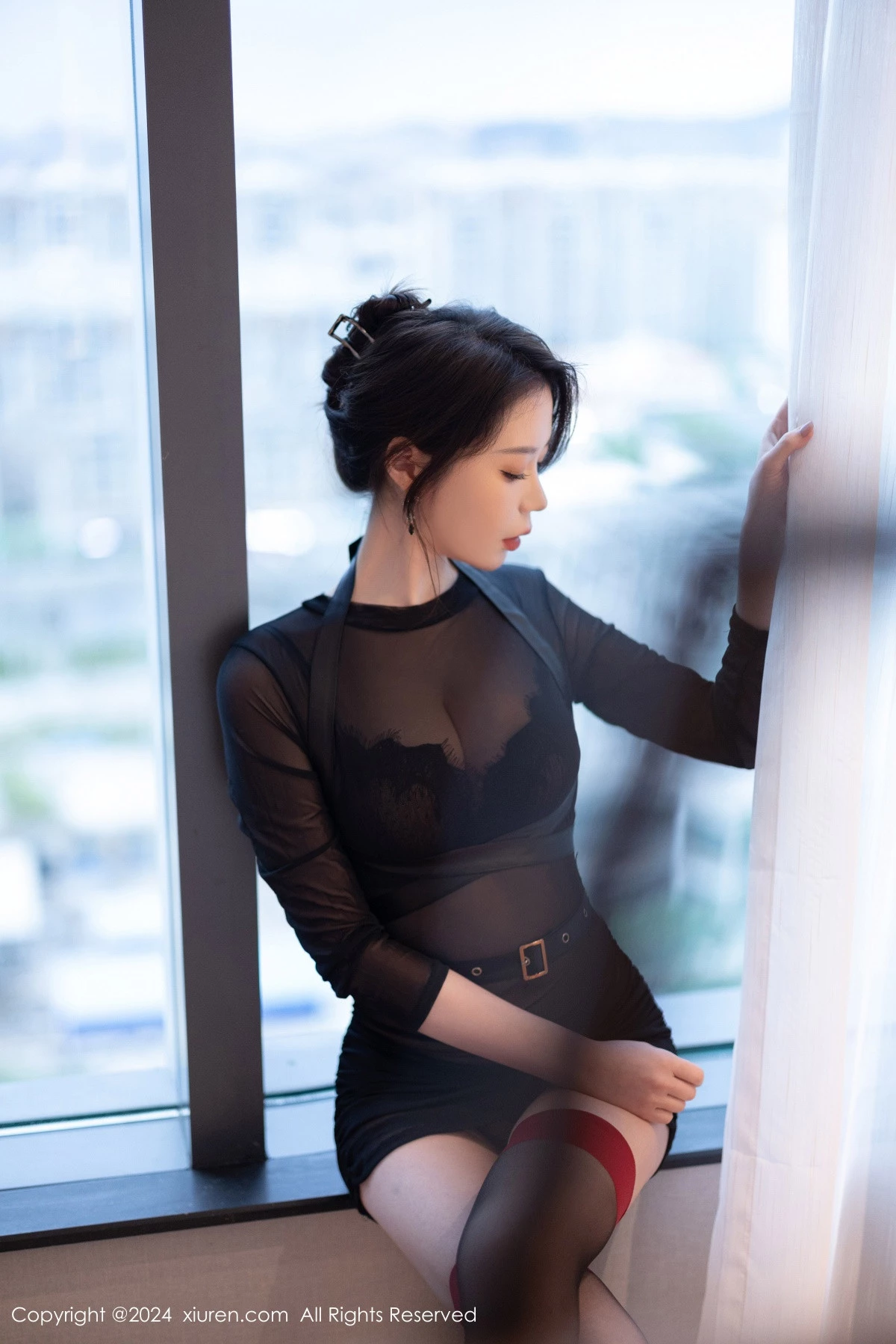 秀人集.com_[XiuRen秀人网]No.8979_模特梦心玥性感黑色轻透连衣短裙露黑色内衣配黑丝袜魅惑写真82P