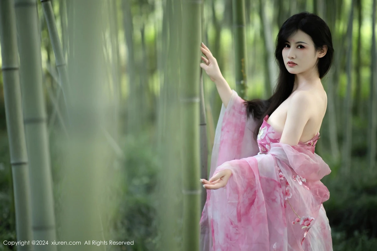 秀人集.com_[XiuRen秀人网]No.9100_模特诗诗kiki户外性感粉色古风薄纱服饰秀丰腴身姿惹火诱惑写真70P
