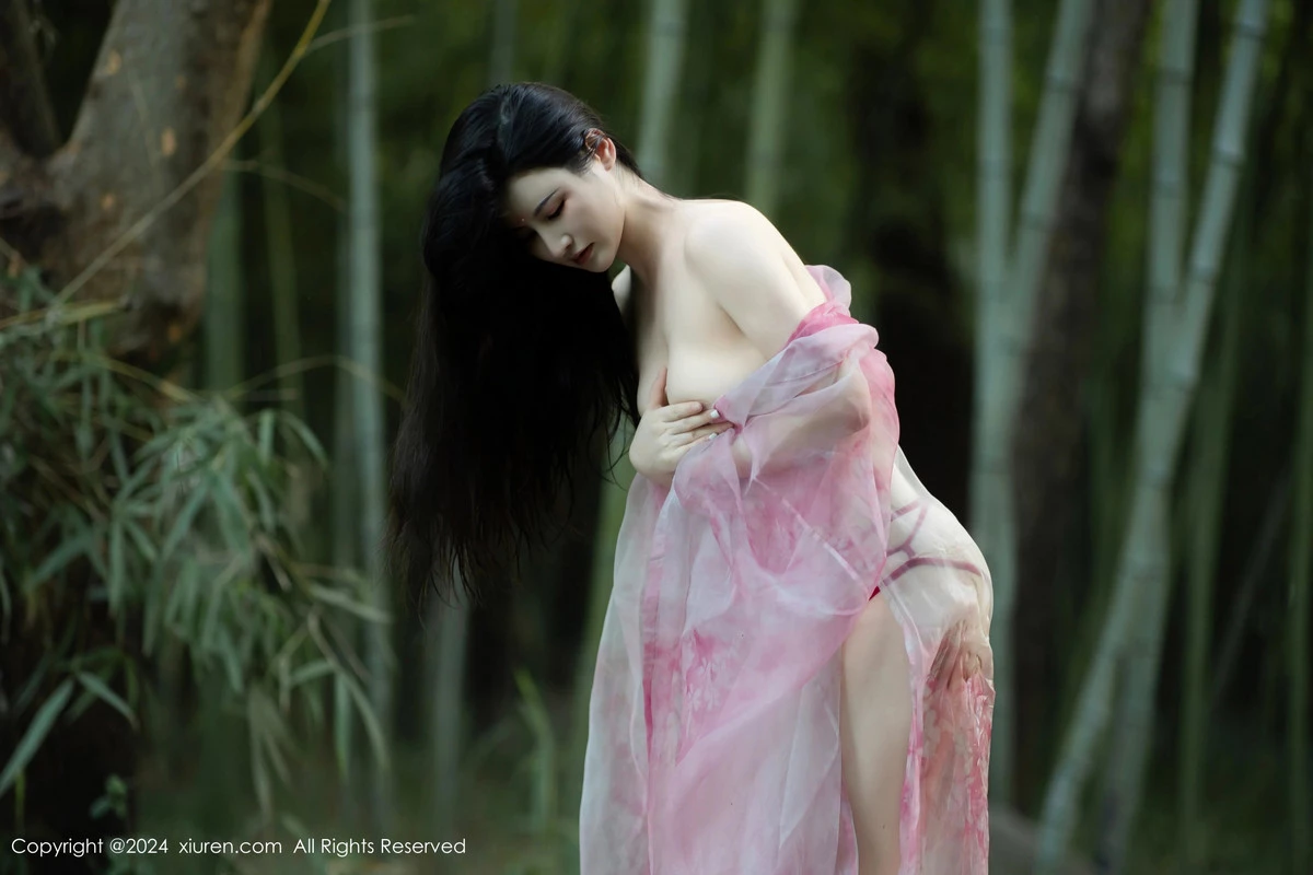 秀人集.com_[XiuRen秀人网]No.9100_模特诗诗kiki户外性感粉色古风薄纱服饰秀丰腴身姿惹火诱惑写真70P