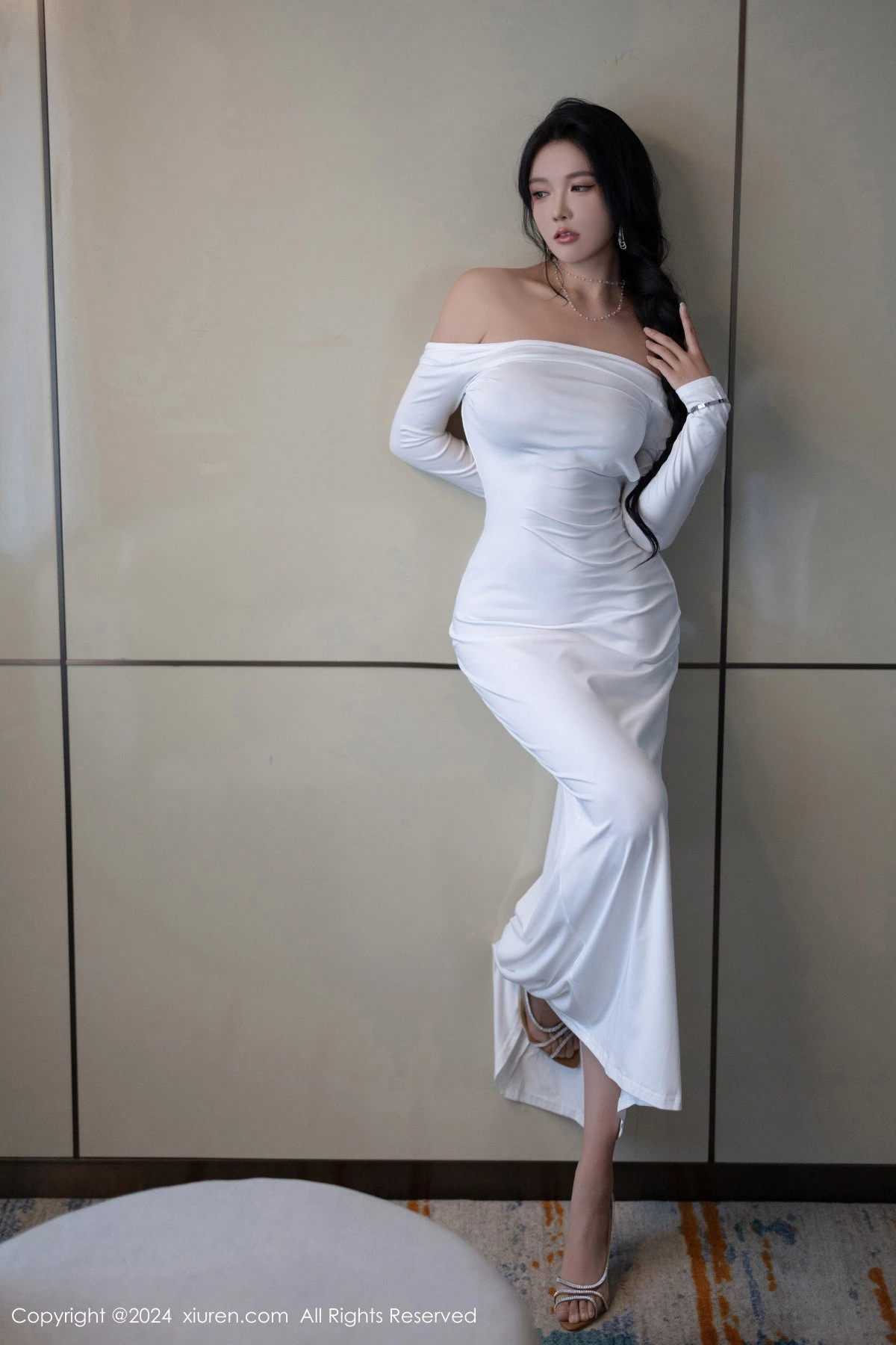 秀人集.com_[XiuRen秀人网]No.9115_模特娜比性感白色连衣裙+黑色蕾丝情趣内衣秀凹凸身材诱惑写真81P
