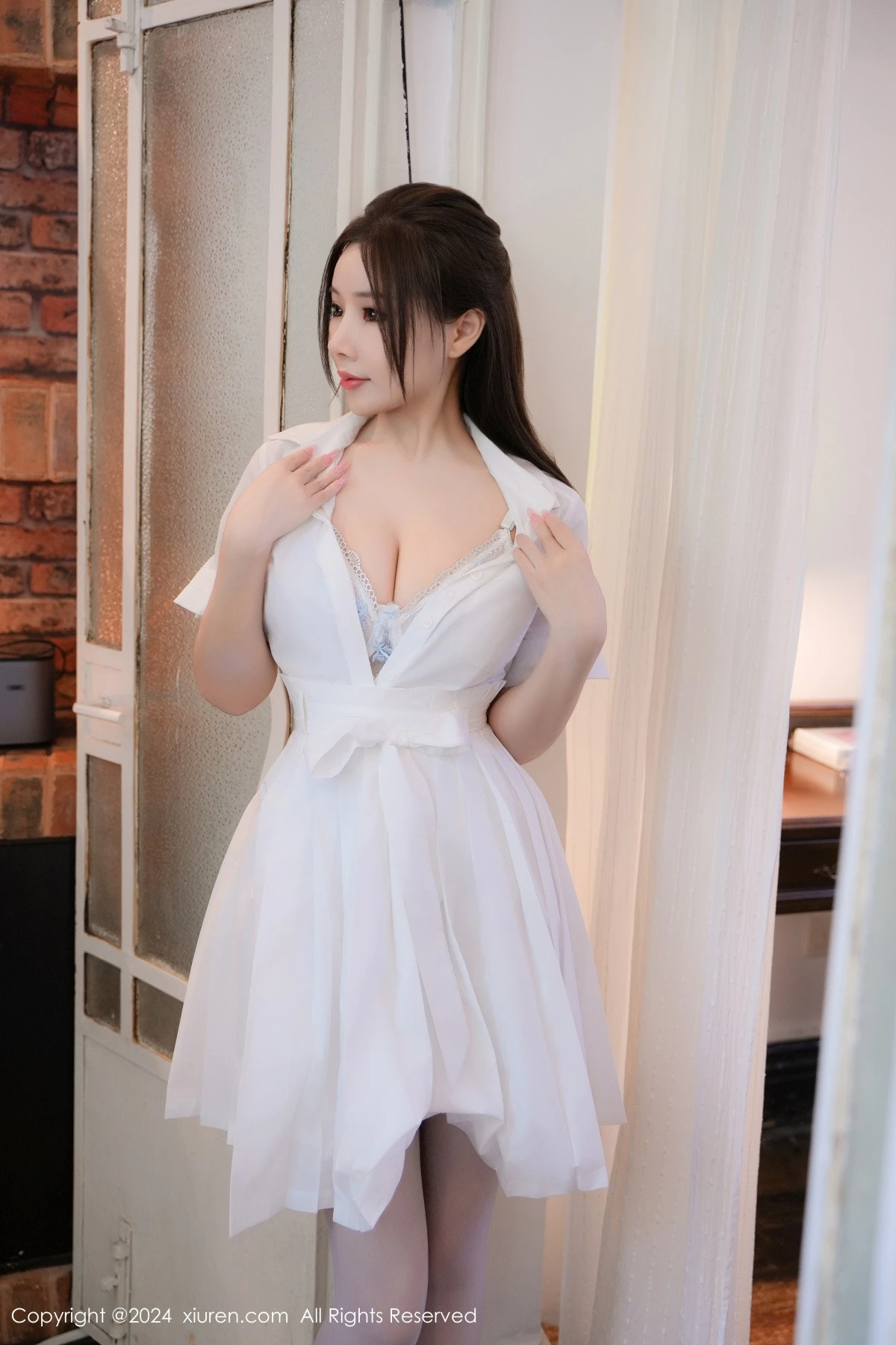 秀人集.com_[XiuRen秀人网]No.9136_模特金允珍呐性感蓝色情趣服饰配白丝吊袜秀丰满身材诱惑写真80P