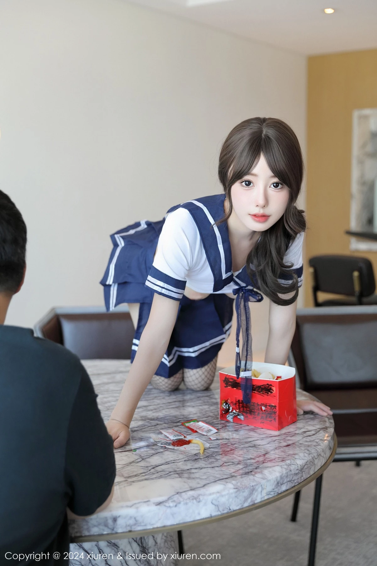 秀人集.com_[XiuRen秀人网]No.9238_模特桃妖夭性感白色学妹制服配黑丝网袜秀娇美身段完美诱惑写真71P