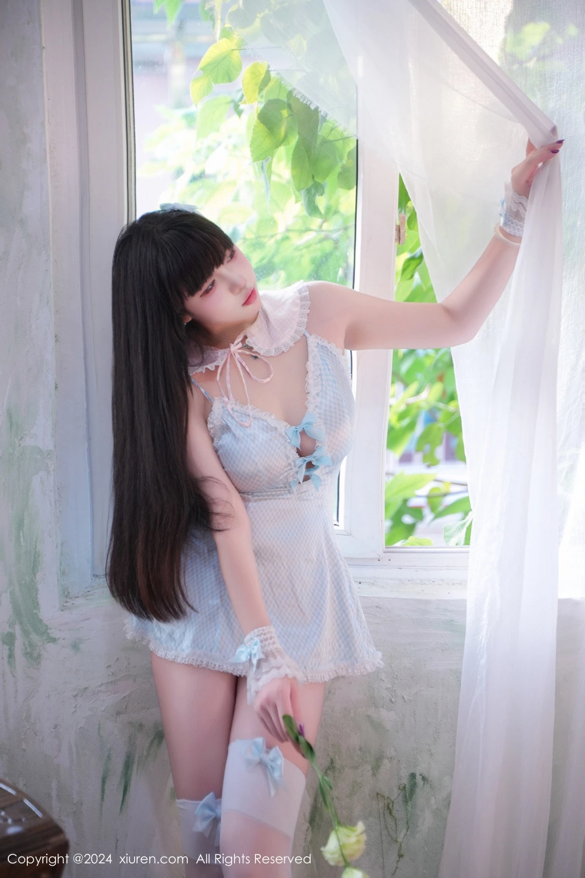 秀人集.com_[XiuRen秀人网]No.9258_新人模特正妹Abby性感女仆装扮配白丝袜秀丰满身材惹火诱惑写真68P