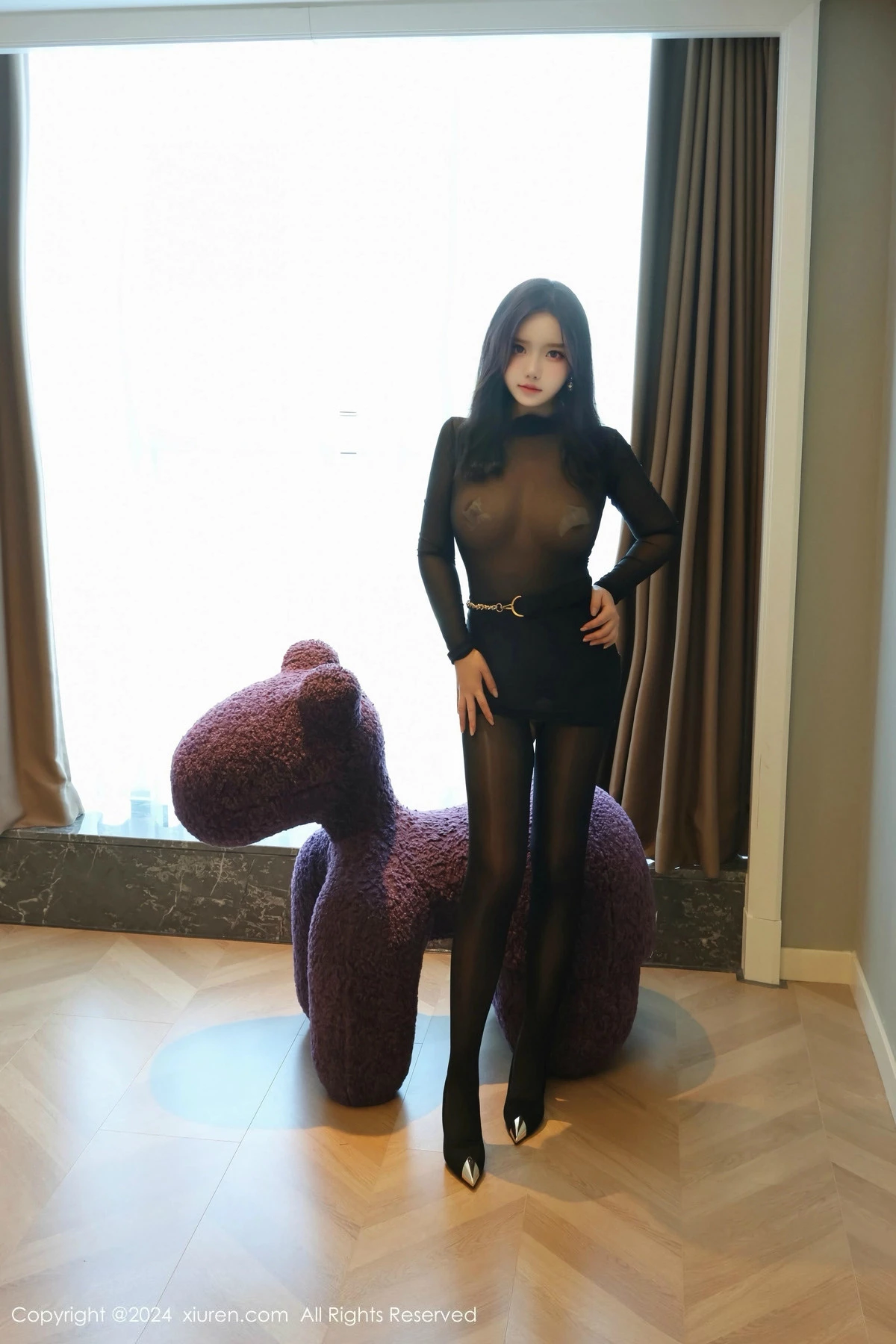 秀人集.com_[XiuRen秀人网]No.9347_模特小薯条nienie性感黑色内衣配黑丝袜秀完美身材撩人诱惑写真102P