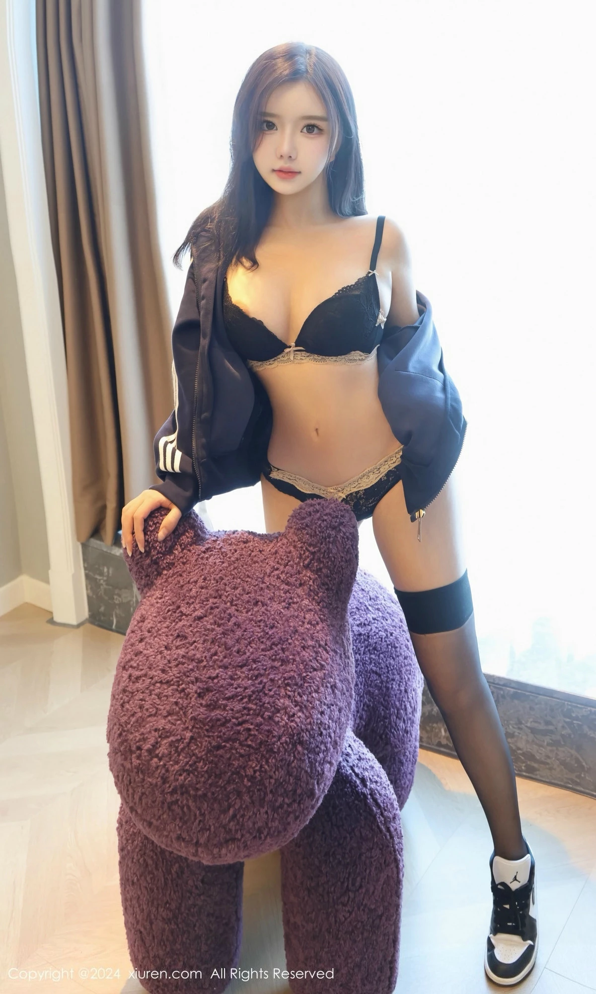 秀人集.com_[XiuRen秀人网]No.9347_模特小薯条nienie性感黑色内衣配黑丝袜秀完美身材撩人诱惑写真102P