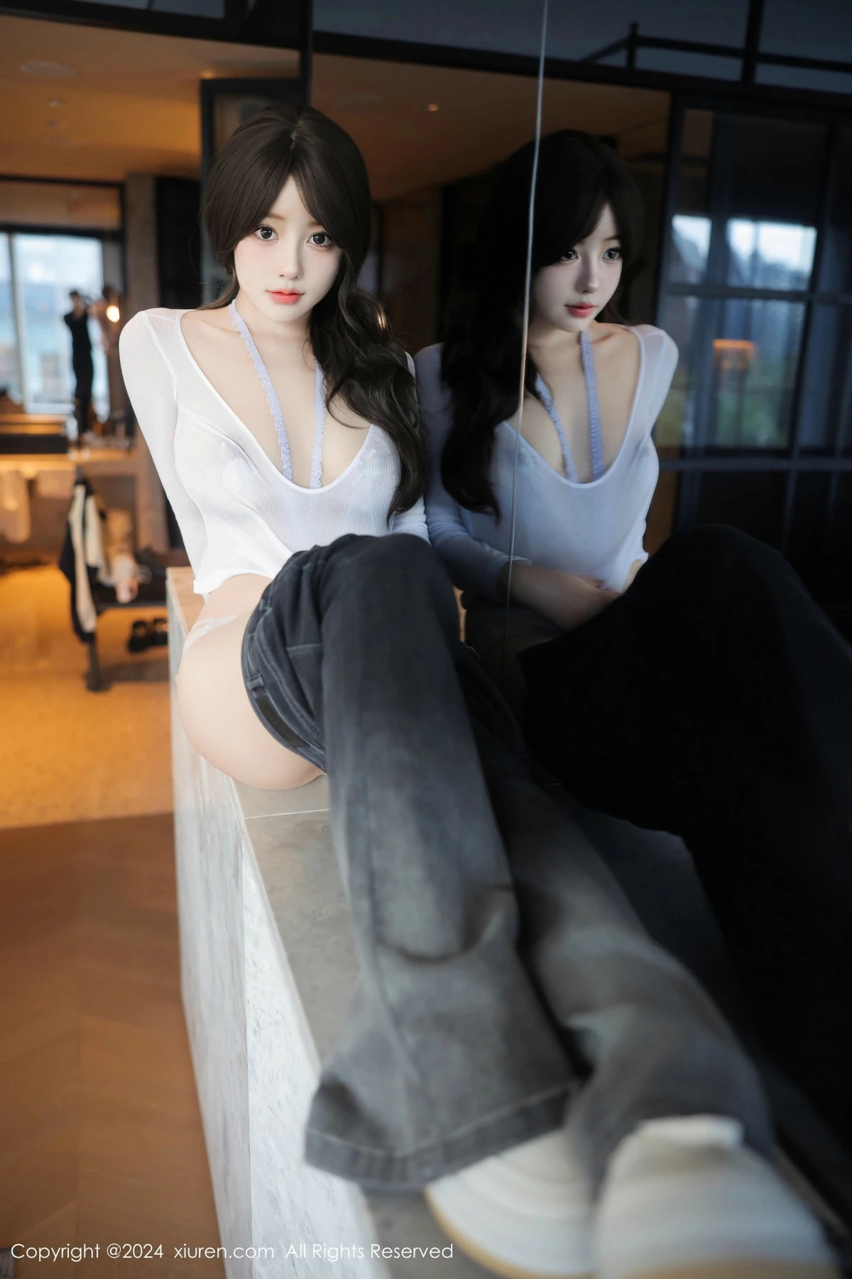 秀人集.com_[XiuRen秀人网]No.9524_模特桃妖夭性感白T配牛仔裤露白色情趣内衣秀惹火身材诱惑写真89P