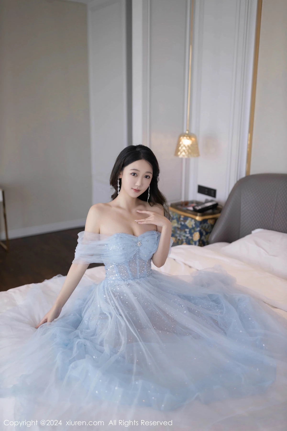 秀人集.com_[XiuRen秀人网]No.9538_模特唐安琪性感淡蓝色薄纱礼裙露白色内衣秀曼妙身姿诱惑写真82P