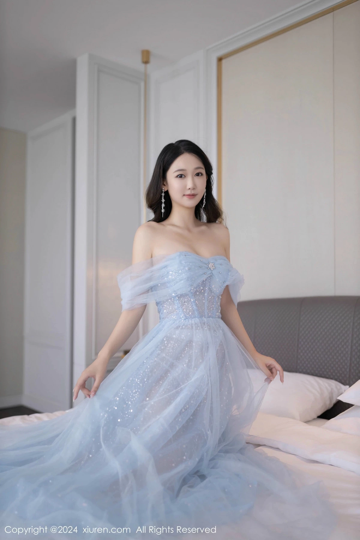 秀人集.com_[XiuRen秀人网]No.9538_模特唐安琪性感淡蓝色薄纱礼裙露白色内衣秀曼妙身姿诱惑写真82P