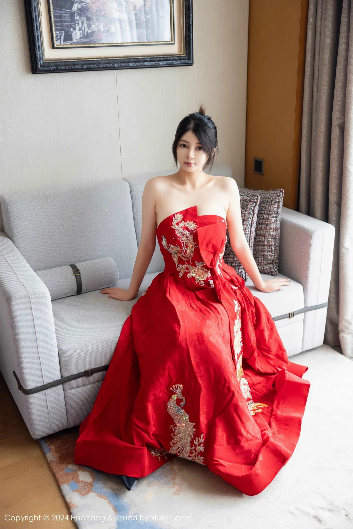 秀人集.com_[HuaYang花漾]Vol.623_模特凯竹Quinn性感红色长裙露紫红内衣秀丰腴身姿完美诱惑写真72P