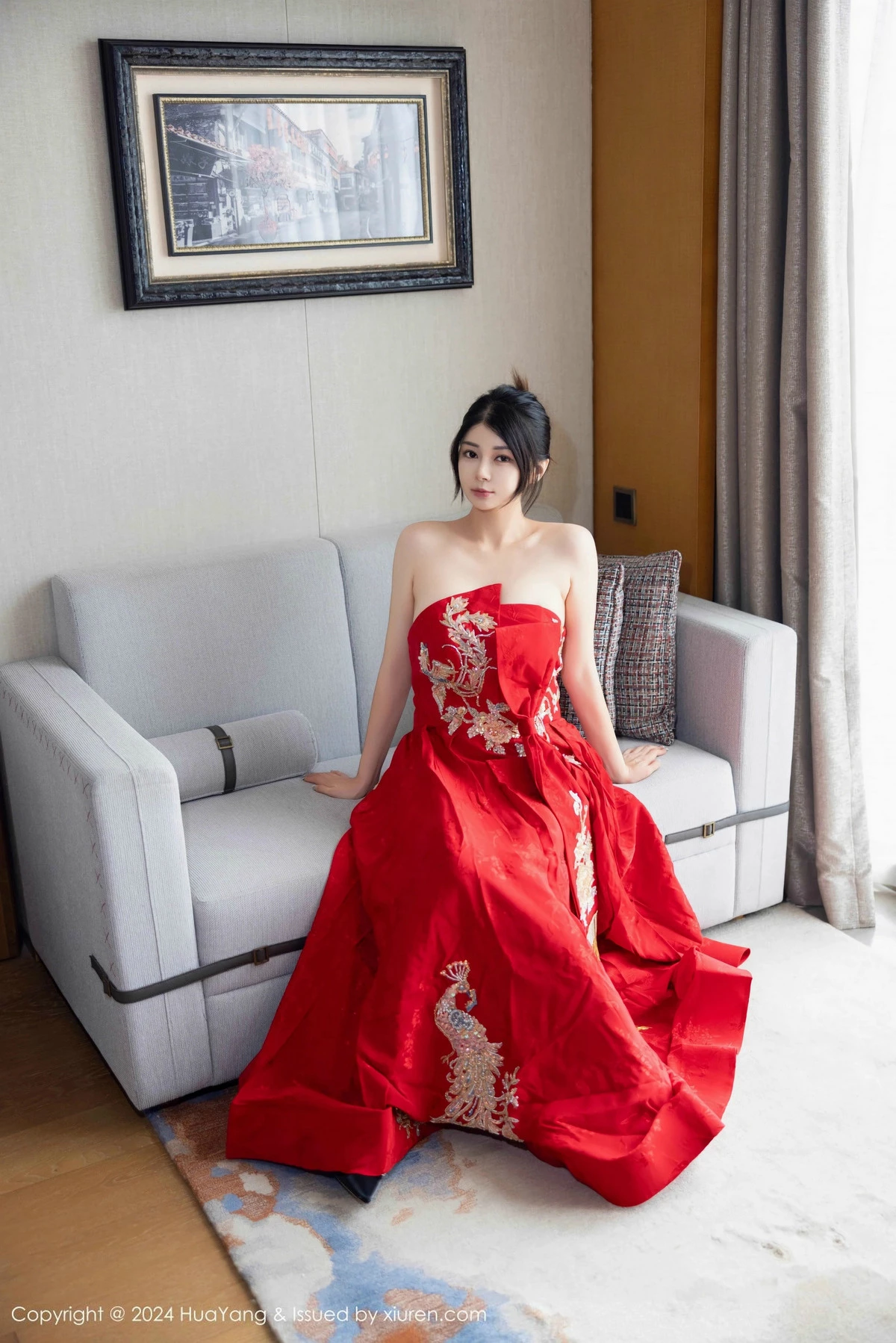秀人集.com_[HuaYang花漾]Vol.623_模特凯竹Quinn性感红色长裙露紫红内衣秀丰腴身姿完美诱惑写真72P