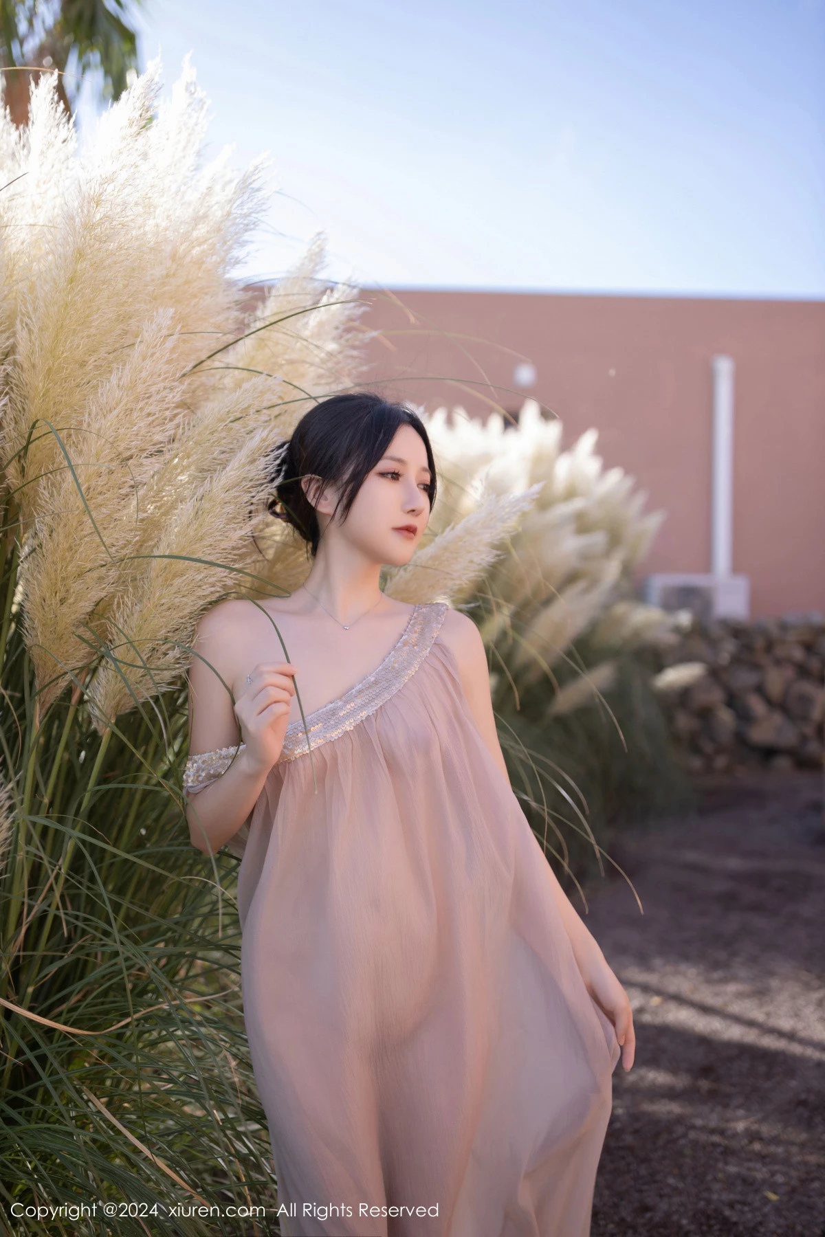 秀人集.com_[XiuRen秀人网]No.9492_模特鱼子酱Fish芦苇场景性感紫色轻透连衣裙秀惹火身材诱惑写真80P