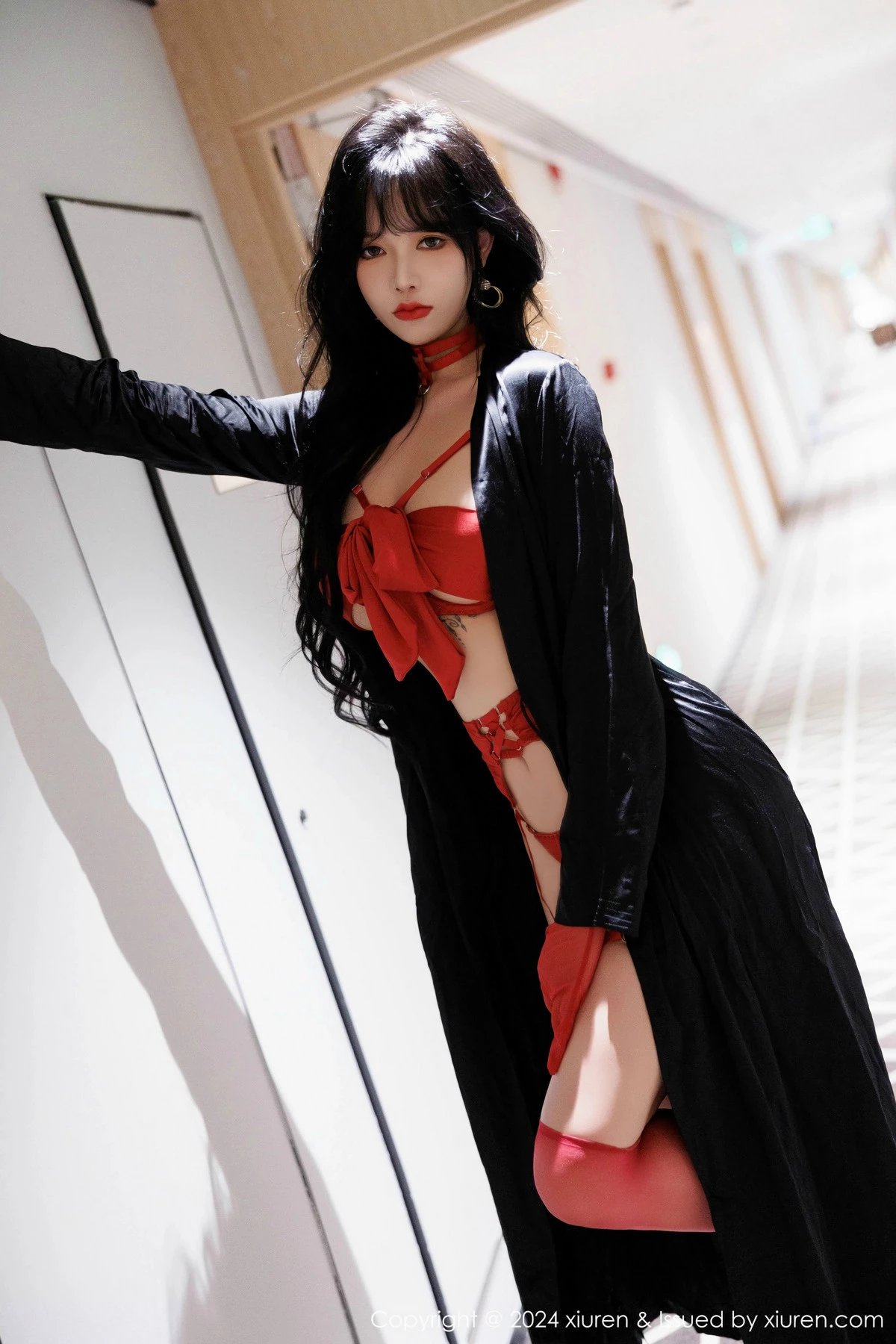 秀人集.com_[XiuRen秀人网]No.9671_模特娜比性感红色情趣内衣配红色丝袜秀凹凸身材完美诱惑写真80P