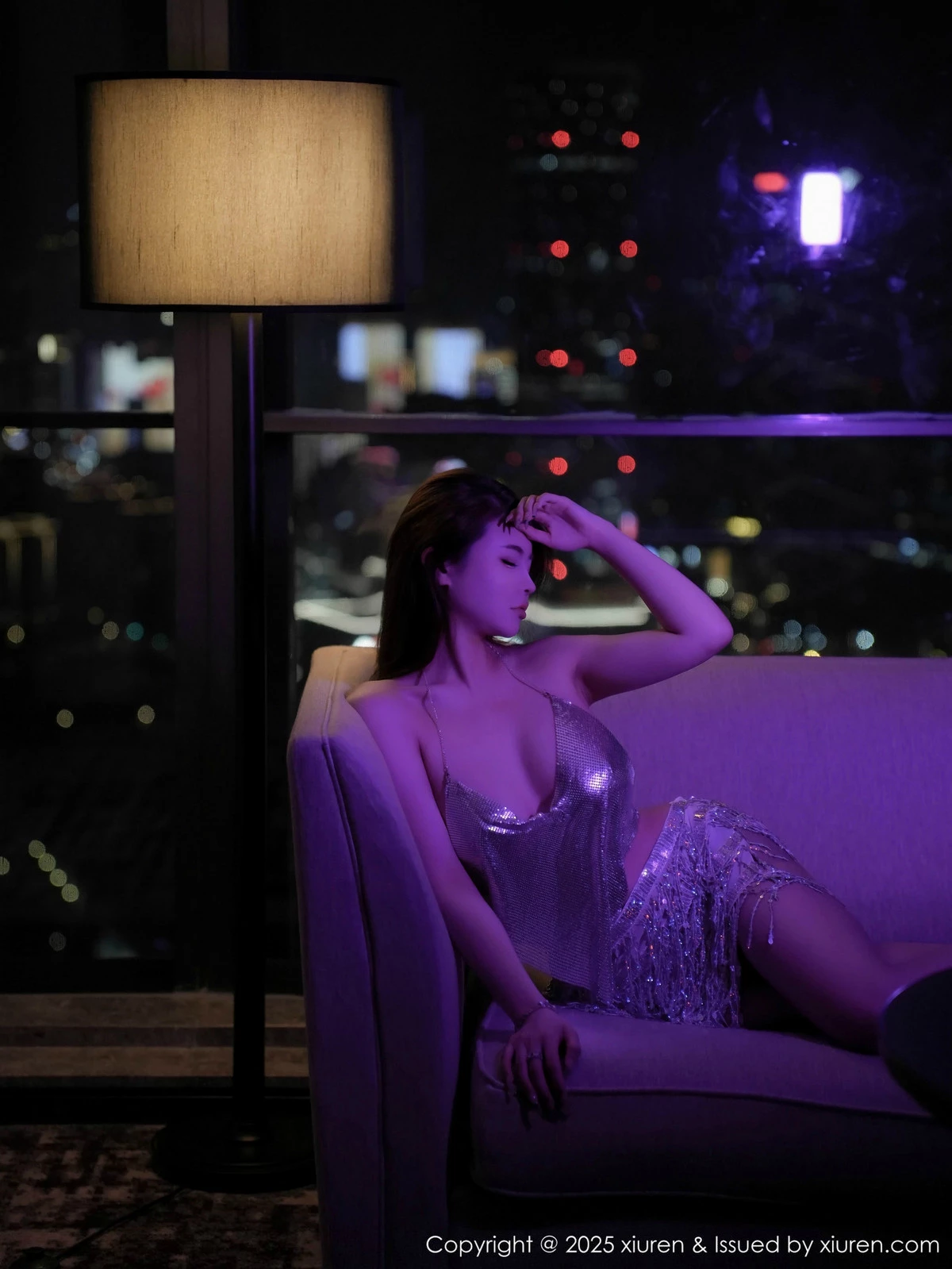 秀人集.com_[XiuRen秀人网]No.9703_模特甜妮私房性感浅色金缕服饰配超薄灰丝秀丰腴身材诱惑写真79P