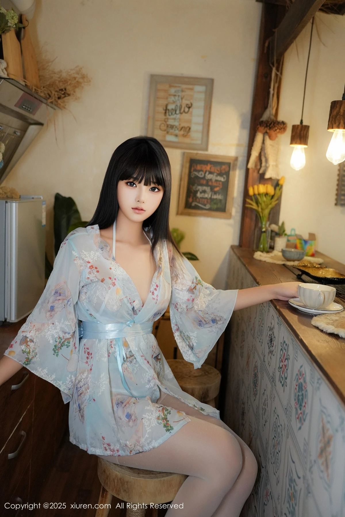 秀人集.com_[XiuRen秀人网]No.9760_模特姚若兮vay性感浅绿碎花情趣裙配白丝裤袜秀曼妙身姿诱惑写真51P