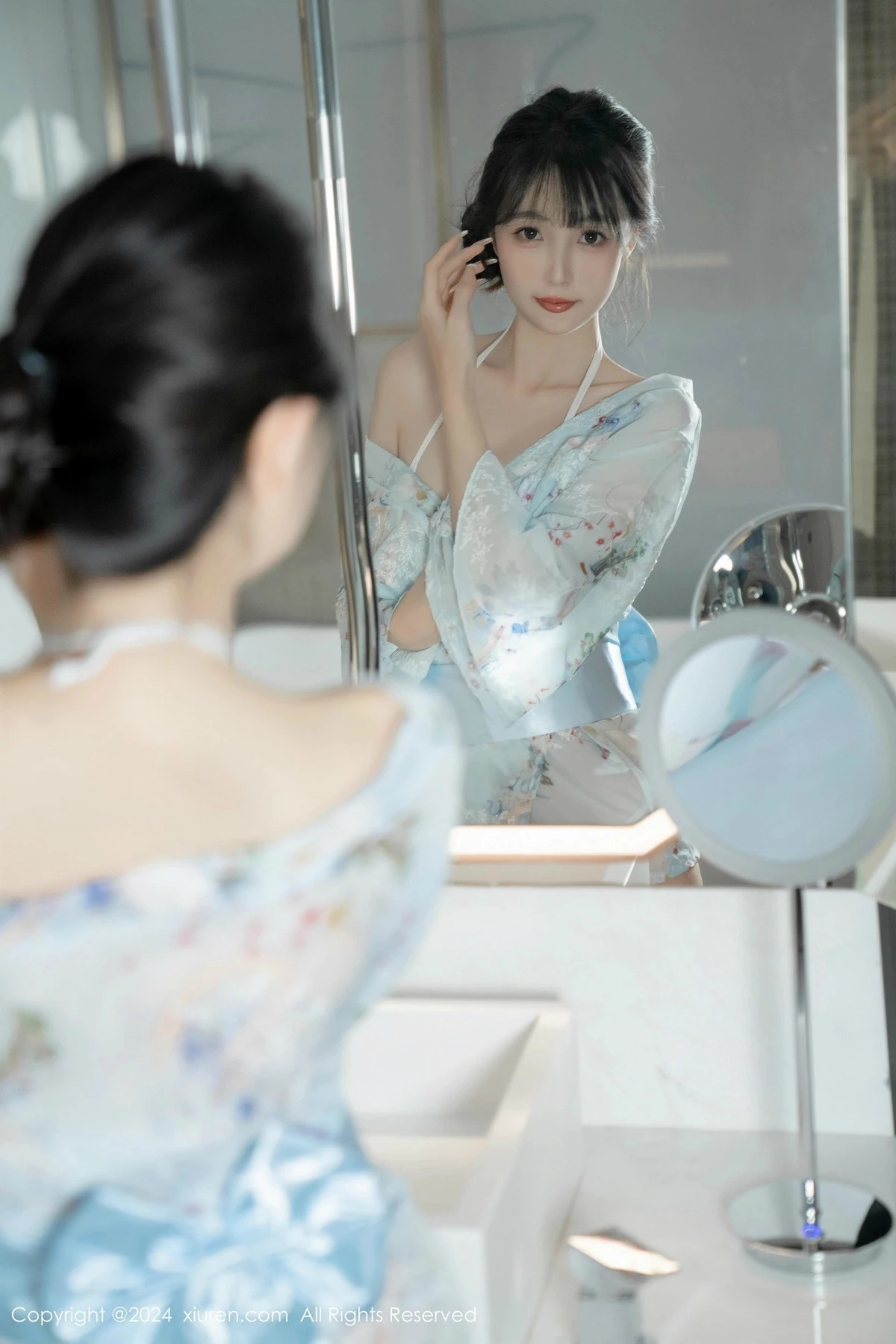 秀人集.com_[XiuRen秀人网]No.9632_模特林星阑性感浅蓝色连衣短裙配白色丝袜秀曼妙身姿诱惑写真85P