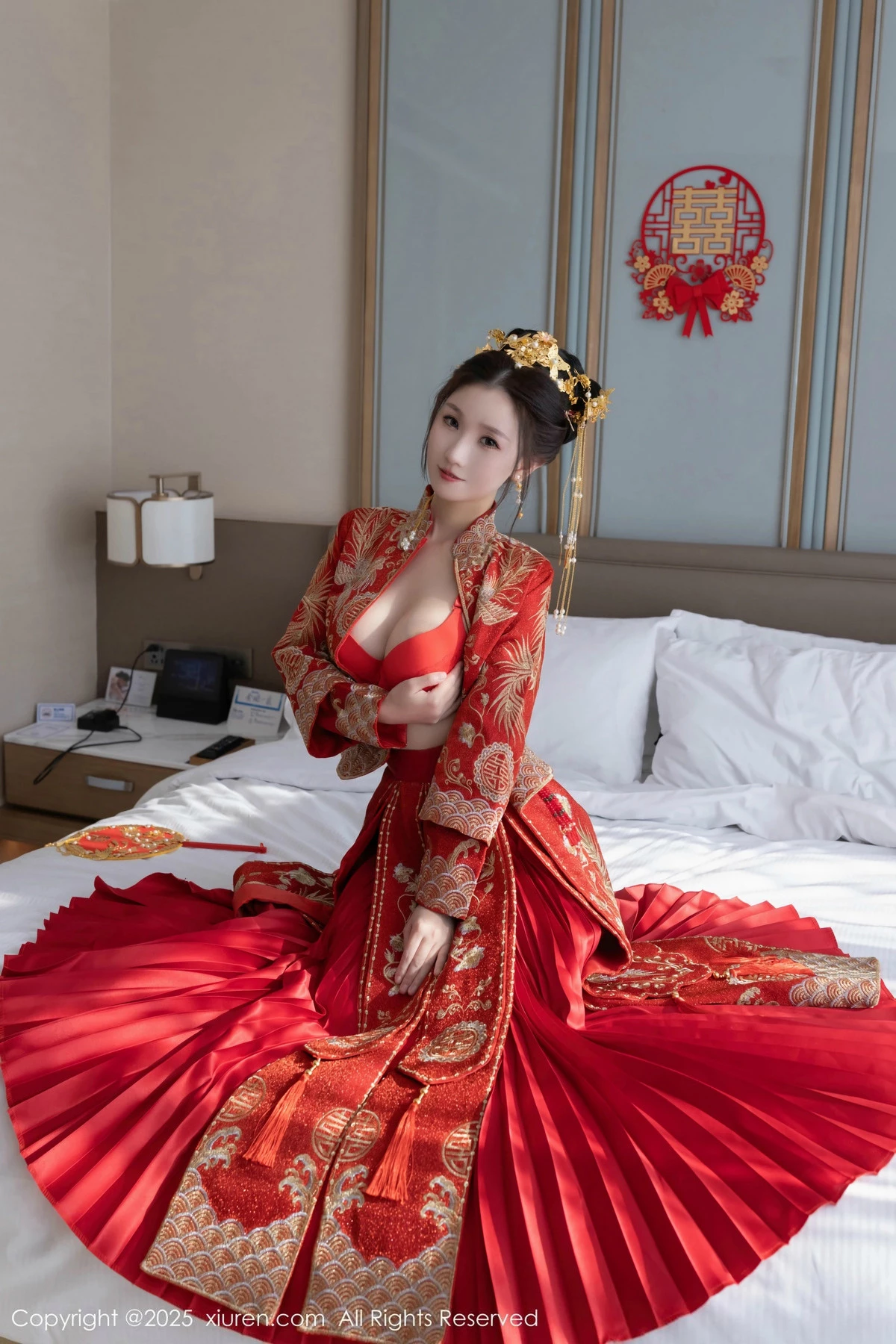 秀人集.com_[XiuRen秀人网]No.9811_模特杏子Yada性感新娘装红色情趣内衣配超薄肉丝秀美腿诱惑写真84P