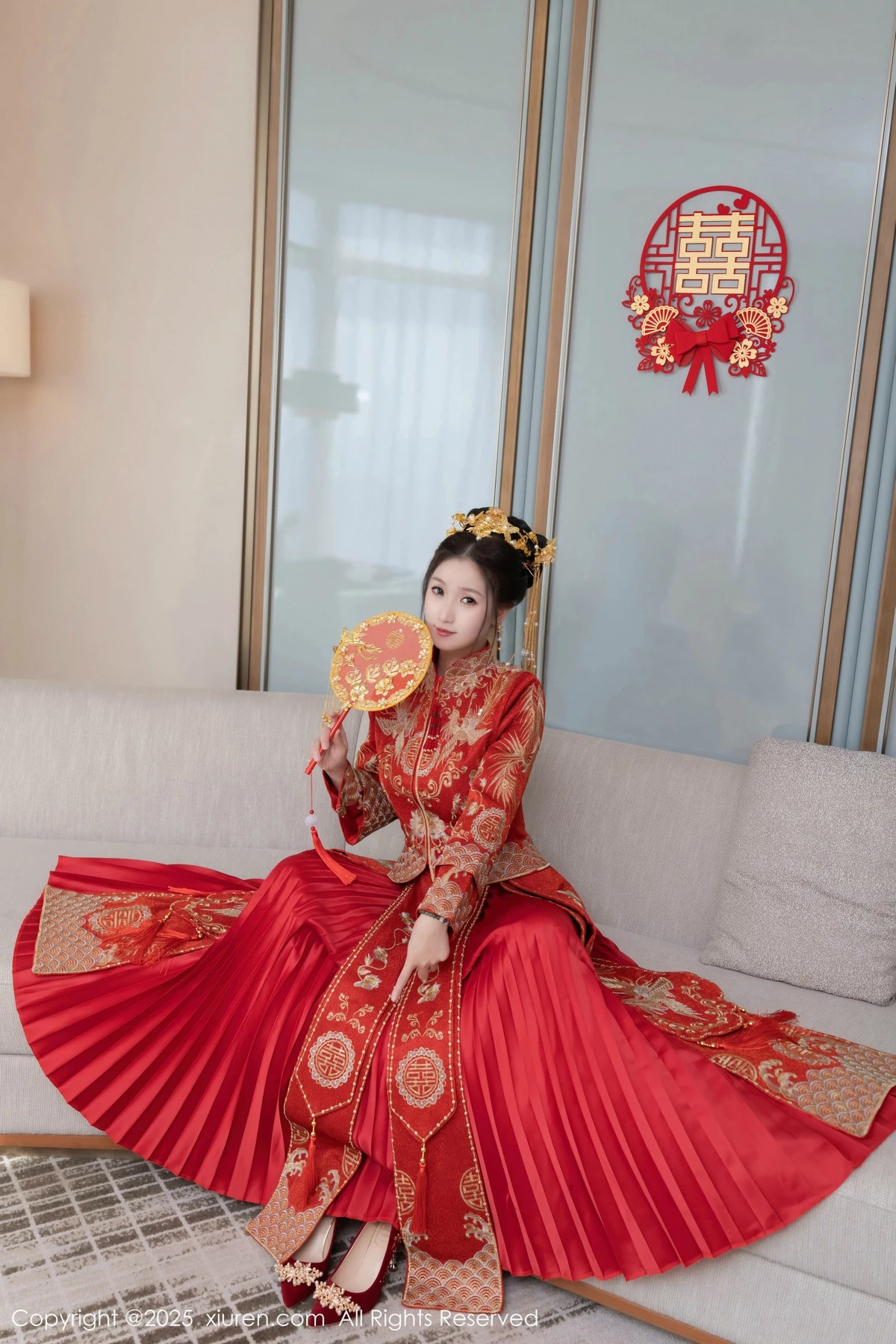 秀人集.com_[XiuRen秀人网]No.9811_模特杏子Yada性感新娘装红色情趣内衣配超薄肉丝秀美腿诱惑写真84P