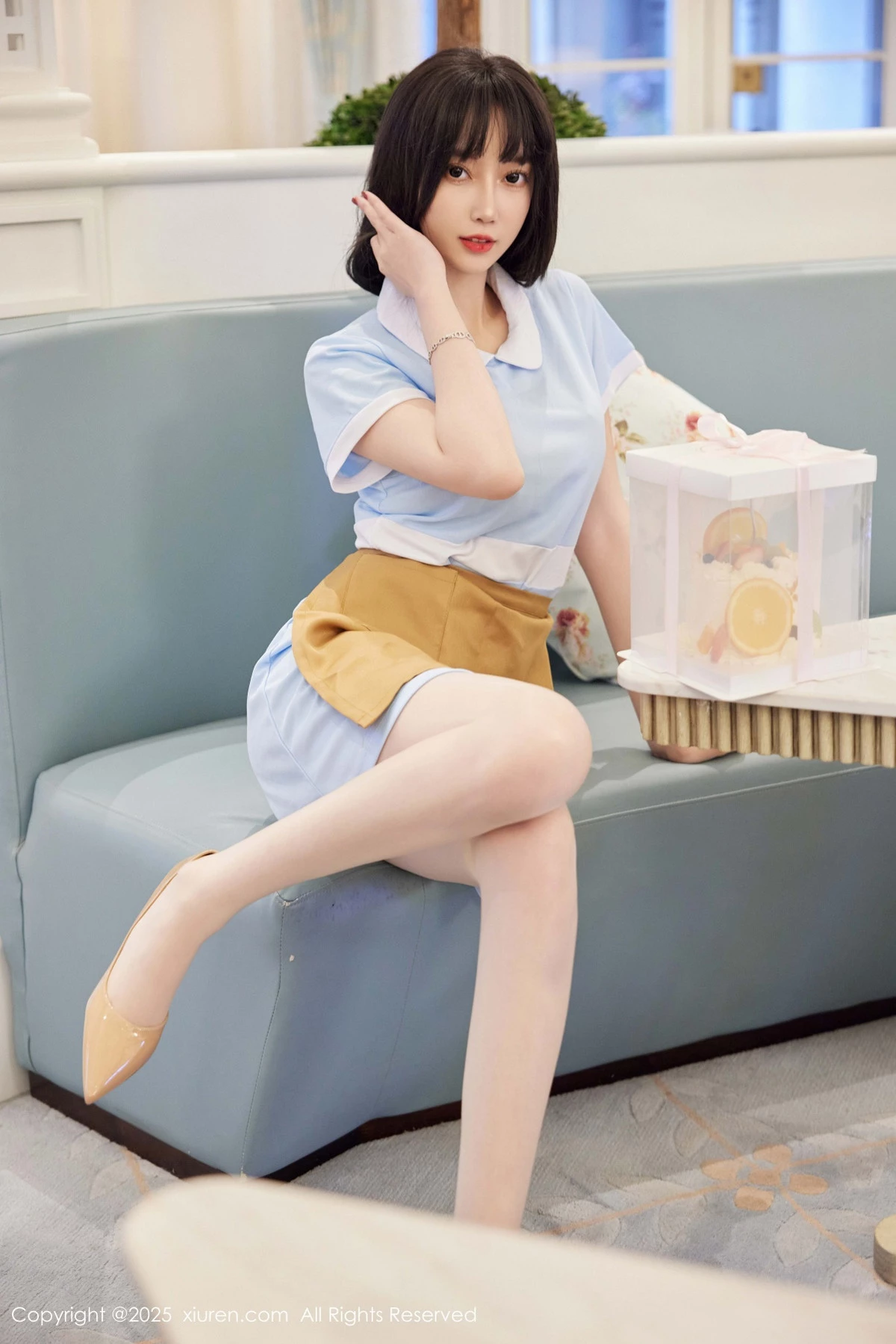 秀人集.com_[XiuRen秀人网]No.9864_模特玥儿玥er性感蓝色连衣短裙配超薄肉丝秀曼妙身材诱惑写真82P