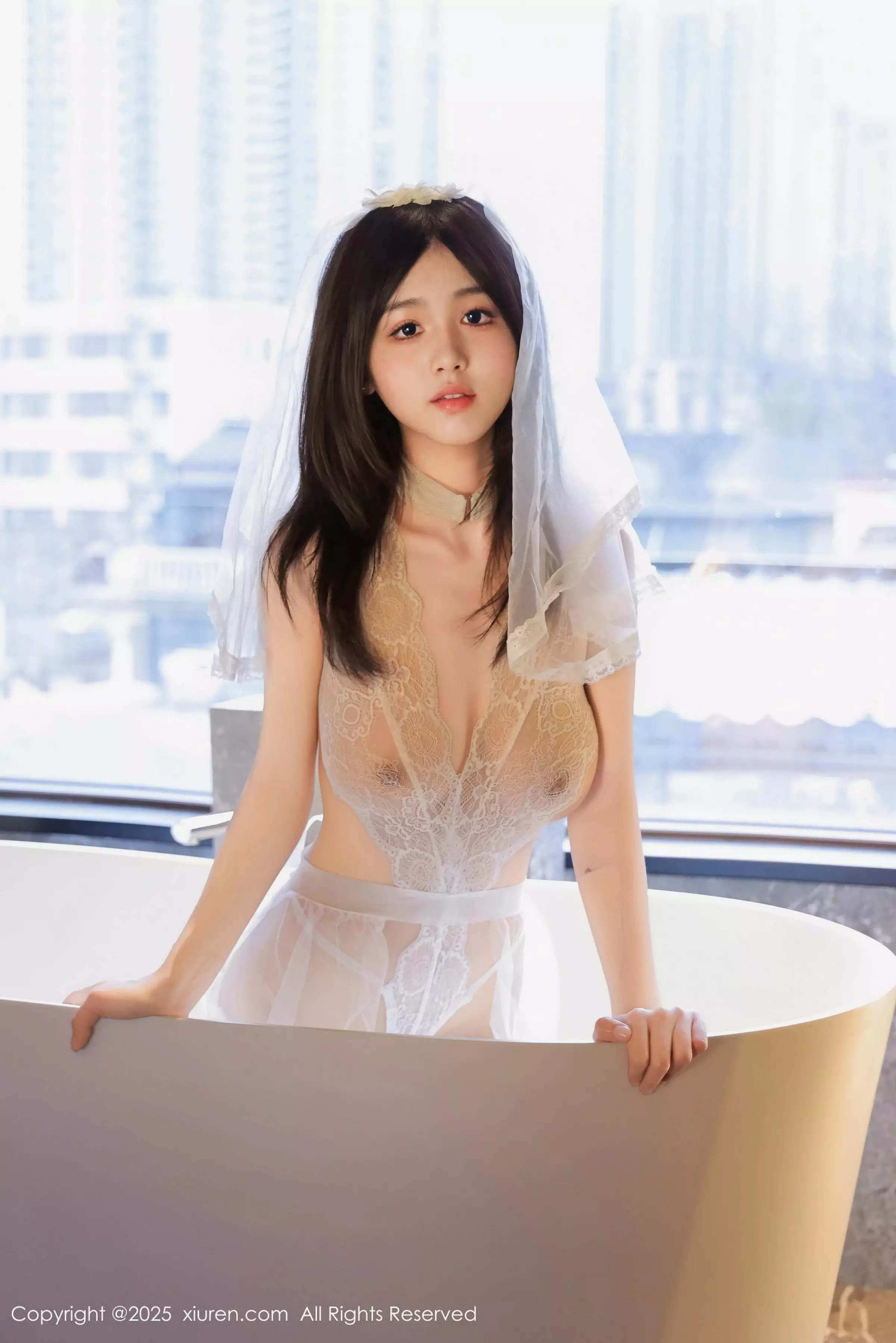 秀人集.com_[XiuRen秀人网]No.10011_模特奶芙乔乔性感白色婚纱露白色蕾丝内衣秀凹凸身材诱惑写真66P