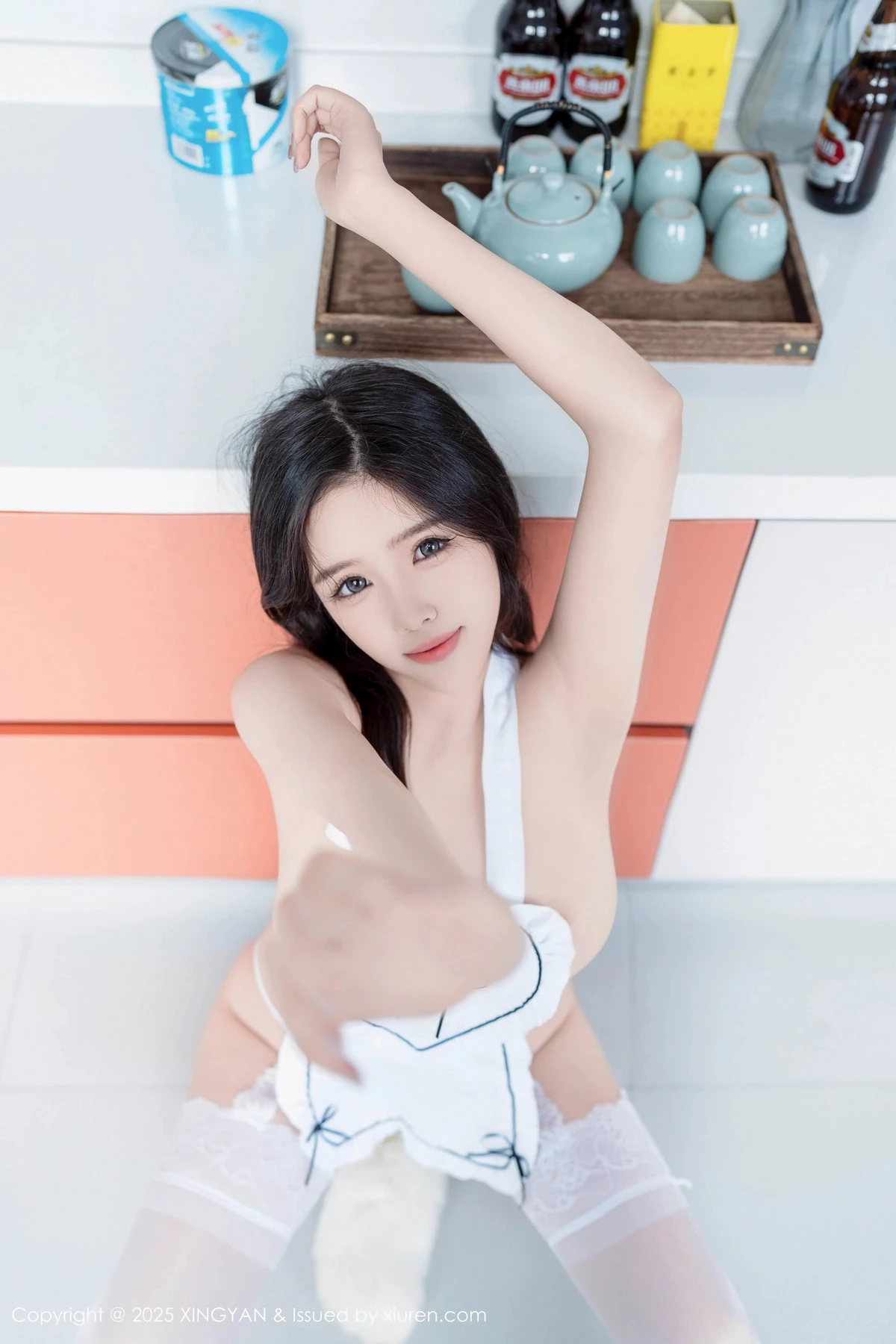 秀人集.com_[XINGYAN星颜社]VOL.310_模特袁圆性感白色情趣服饰配白丝吊袜秀惹火身材诱惑写真80P