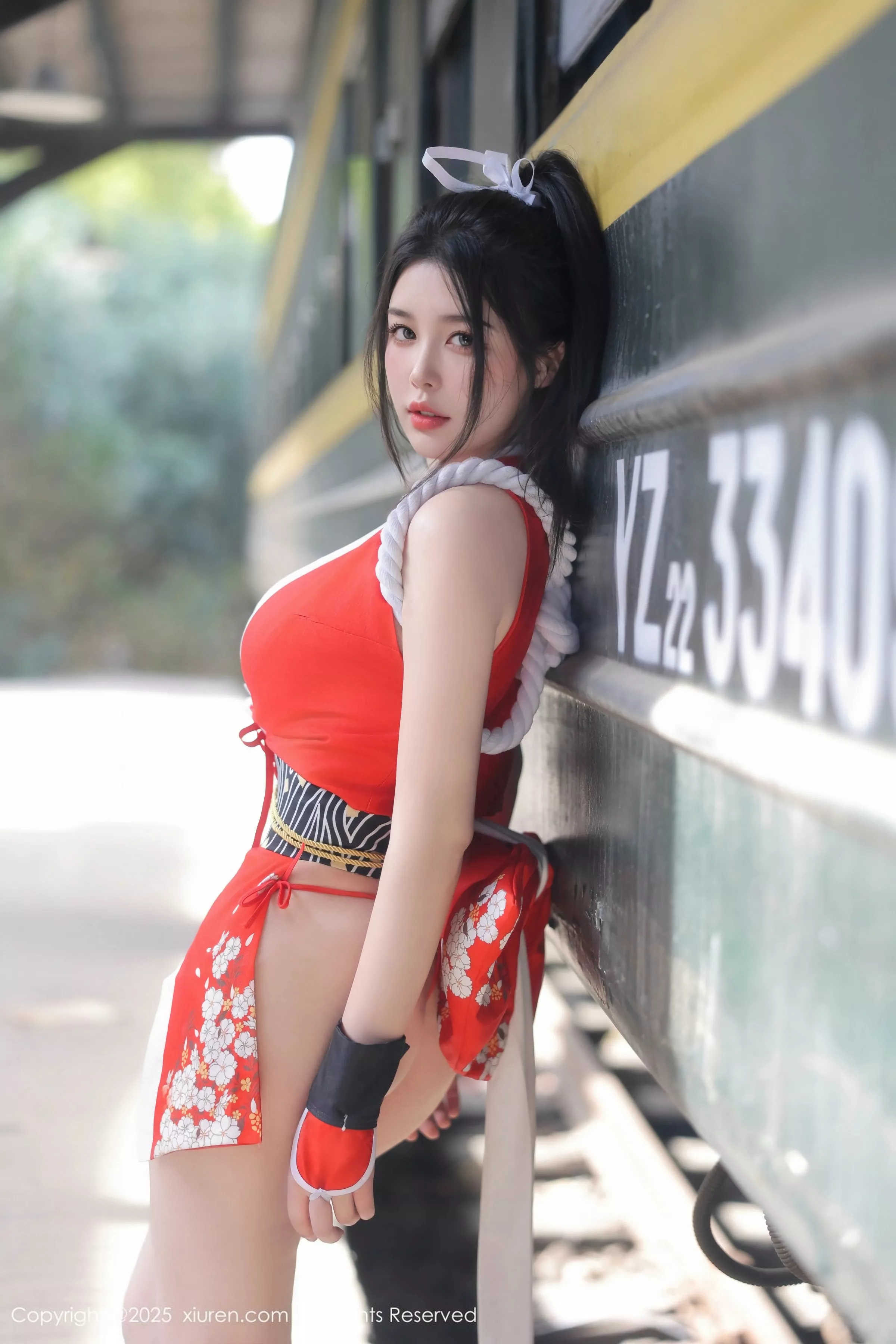 秀人集.com_[XiuRen秀人网]No.10133_模特林若凡F性感红色不知火舞服饰配丁字裤秀丰满身材诱惑写真81P