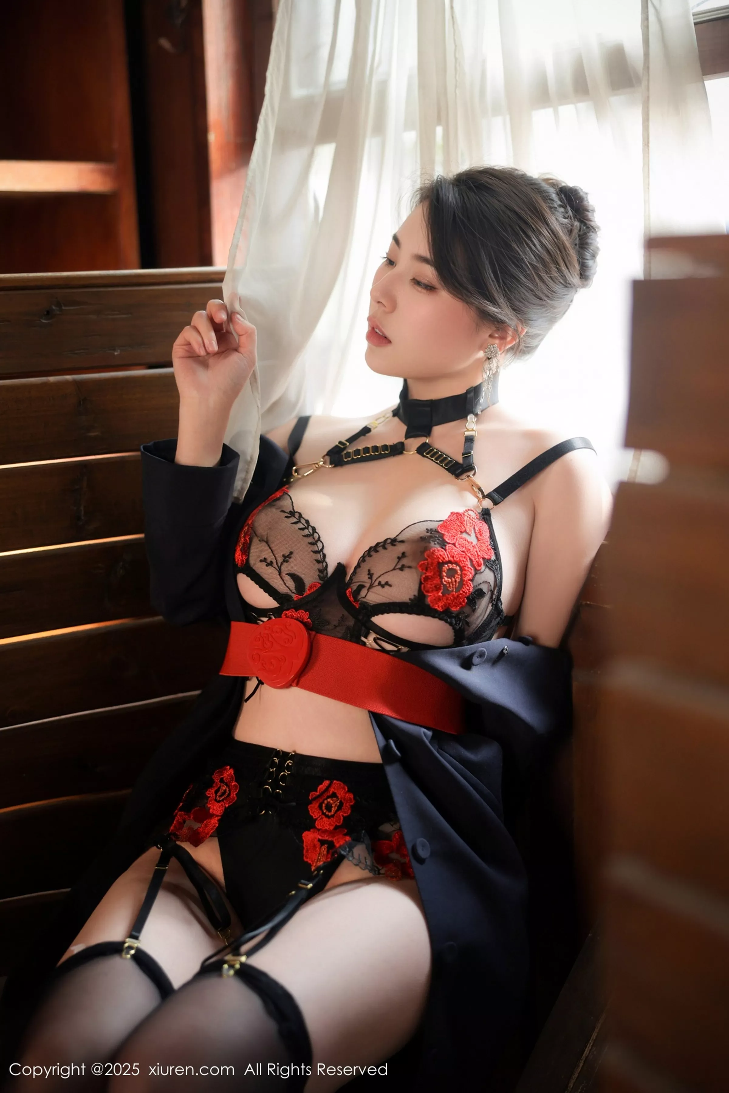 秀人集.com_[XiuRen秀人网]No.10155_模特白茹雪abby性感黑色情趣内衣配黑丝吊袜秀丰腴身材诱惑写真78P