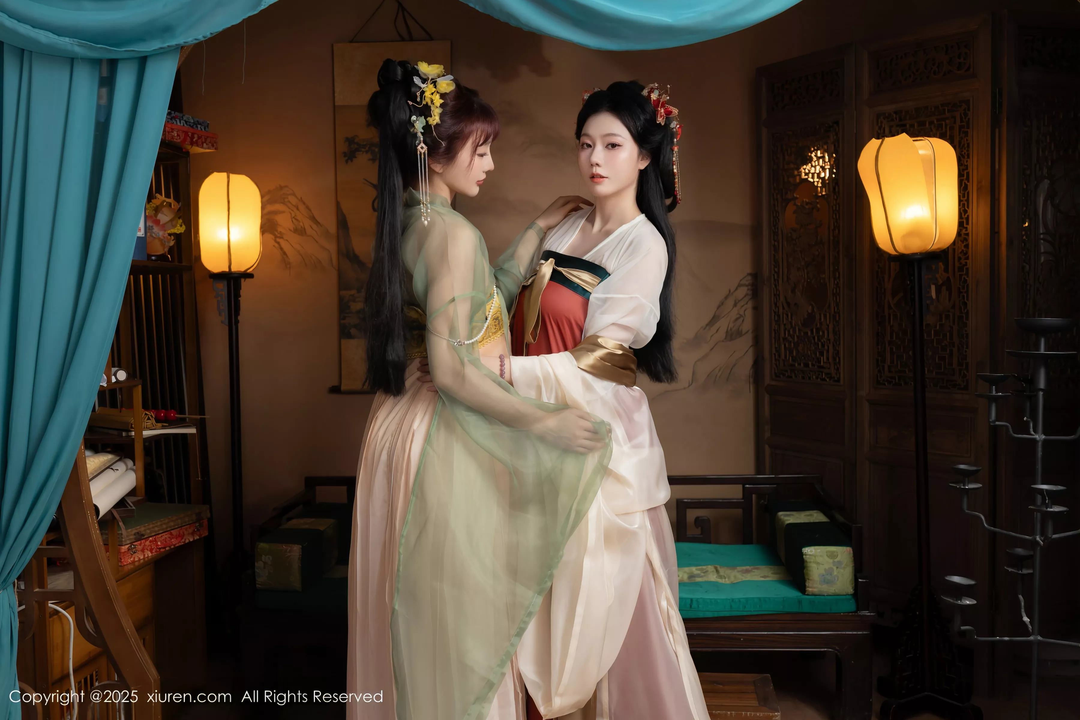 秀人集.com_[XiuRen秀人网]No.10223_模特合集女神陆萱萱＆安然anran激情互动薄纱古装撩人诱惑写真80P