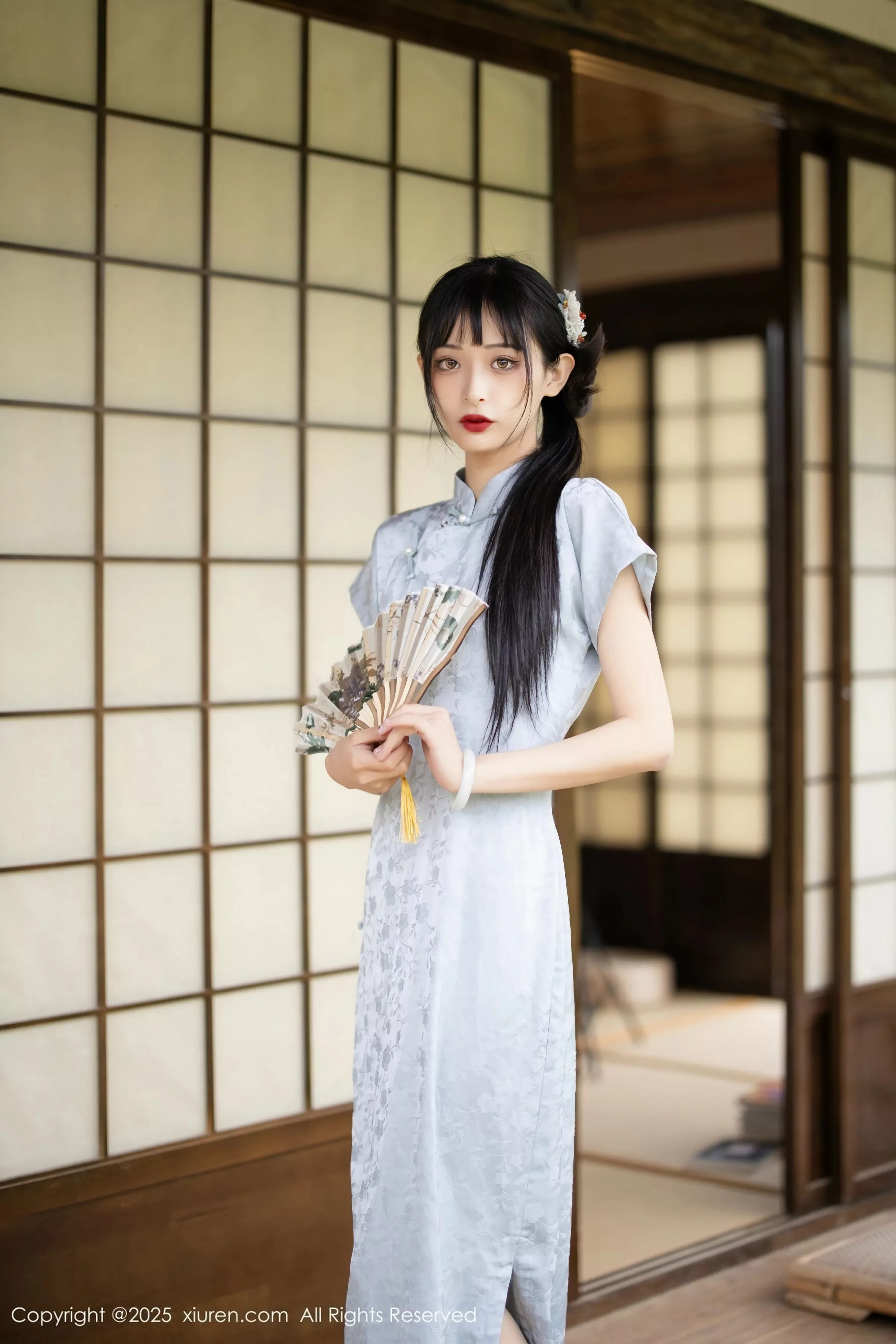 秀人集.com_[XiuRen秀人网]No.10278_模特茂木希子日式旗袍露白色内衣配肉丝袜秀完美曲线诱惑写真80P