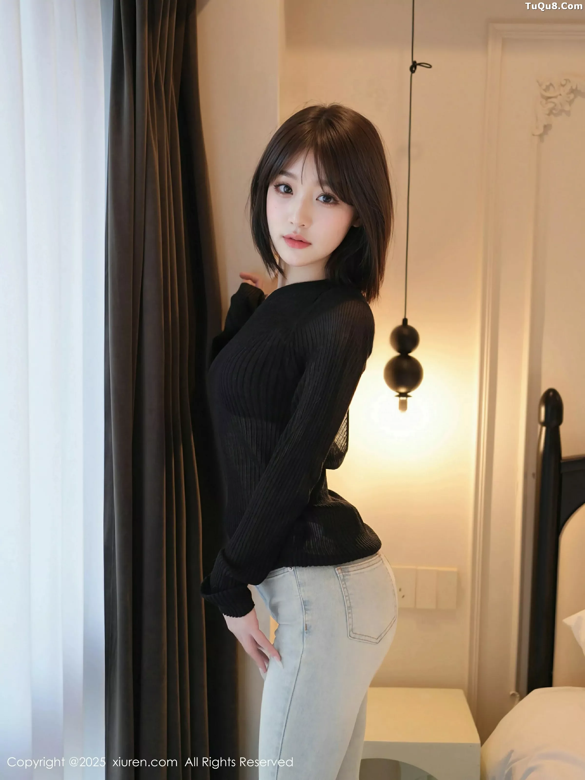 秀人集.com_[XiuRen秀人网]No.10374_模特汁汁性感蓝色牛仔裤露超薄无内黑丝秀曼妙身姿诱惑写真56P