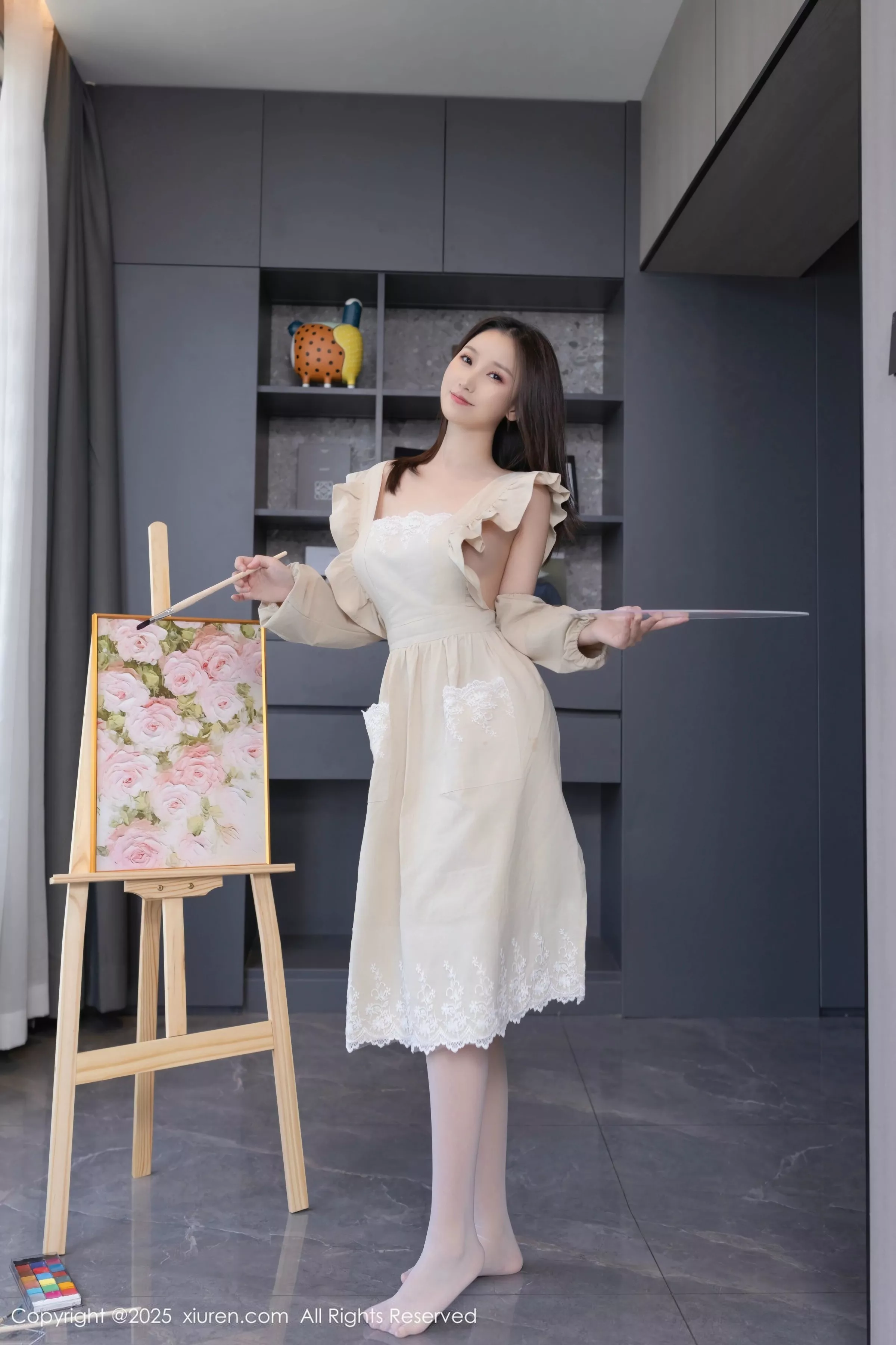 秀人集.com_[XiuRen秀人网]No.10308_模特杏子Yada画家主题性感白色内衣配白丝袜秀曼妙身姿诱惑写真81P