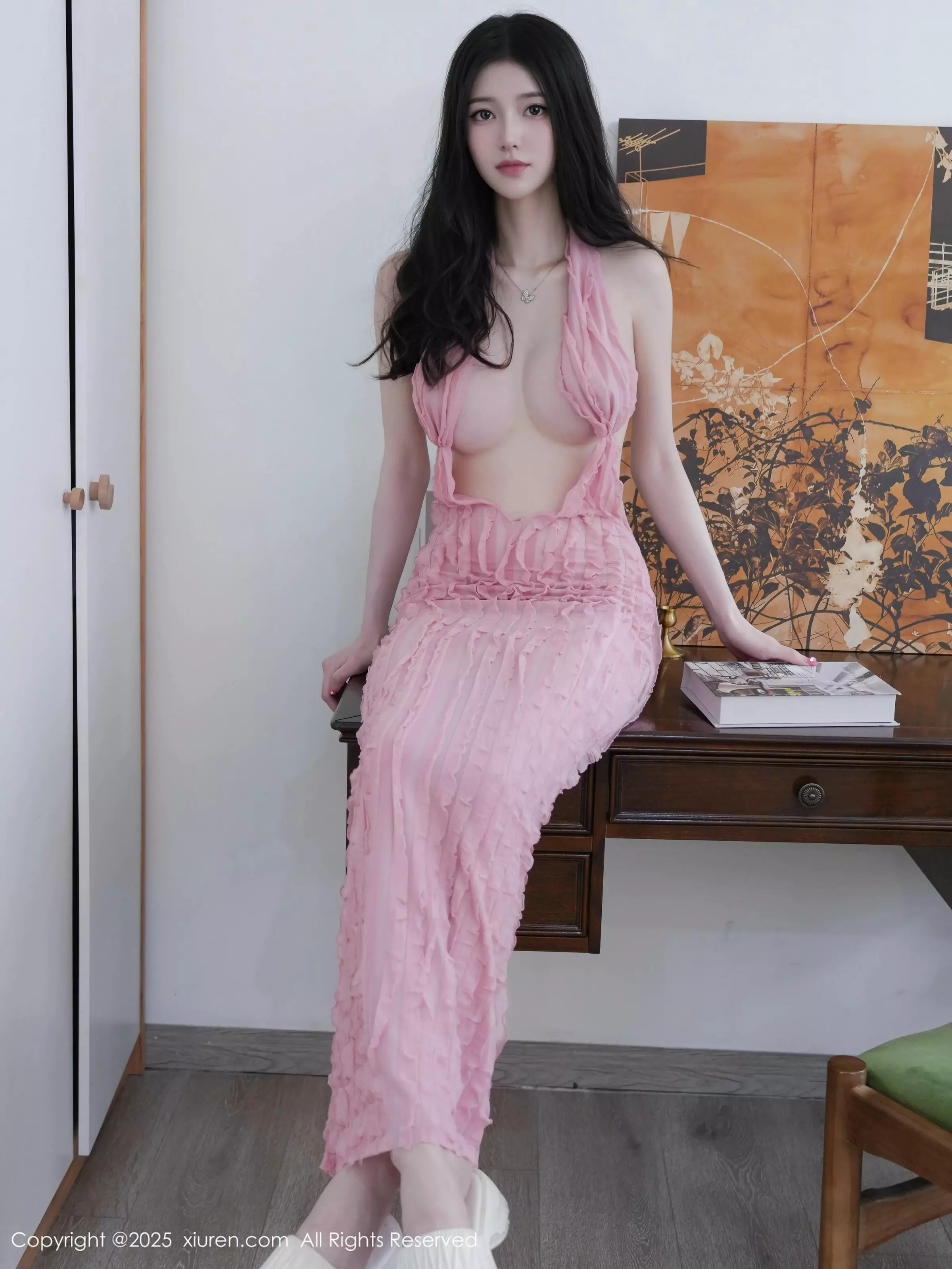 秀人集.com_[XiuRen秀人网]No.10309_新人模特白小蝶性感粉色连衣裙露白色内衣秀完美曲线诱惑写真80P