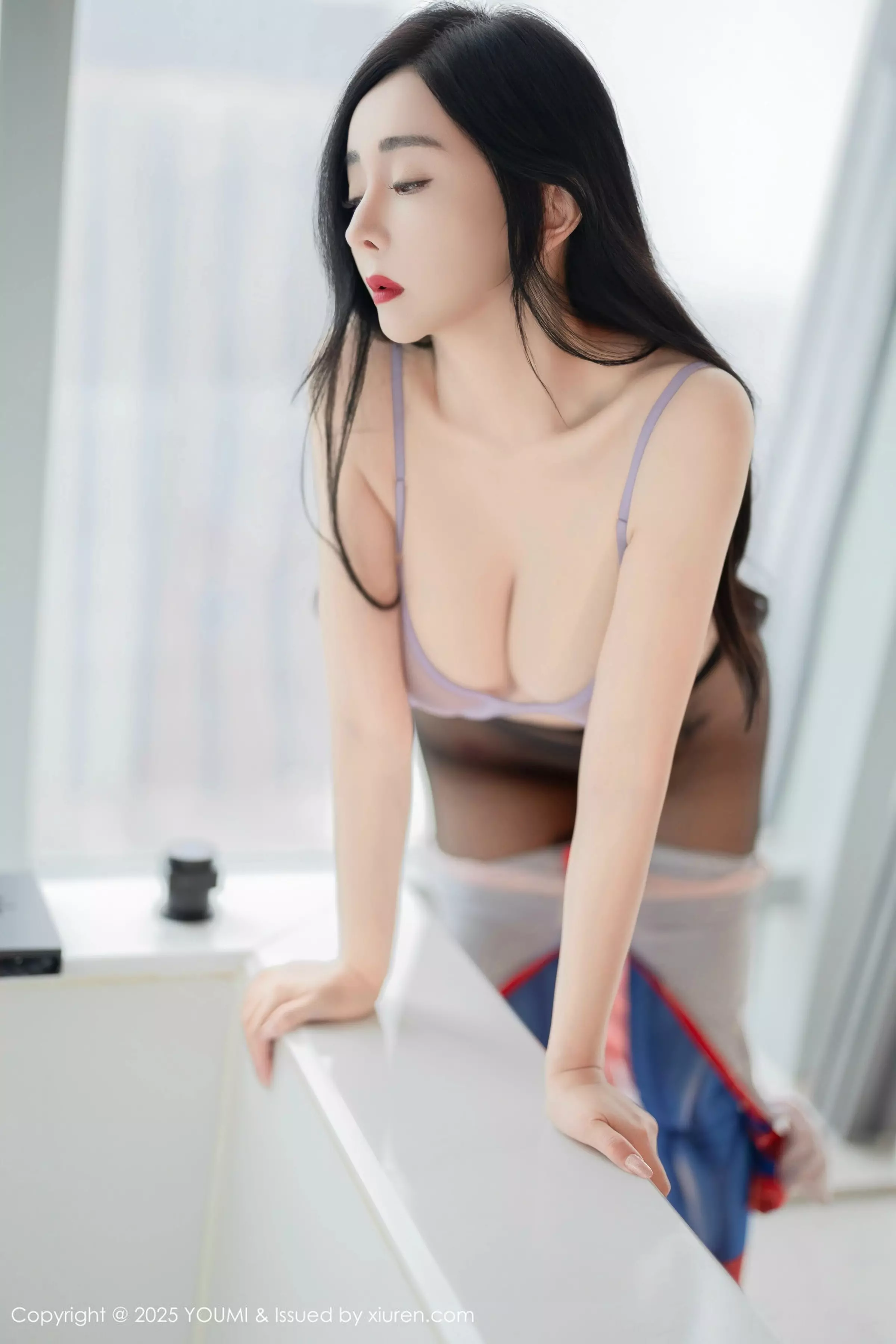 秀人集.com_[YouMi尤蜜荟]Vol.1138_模特允爾性感紧身蜘蛛侠服饰露灰色内衣秀丰满身材撩人诱惑写真78P