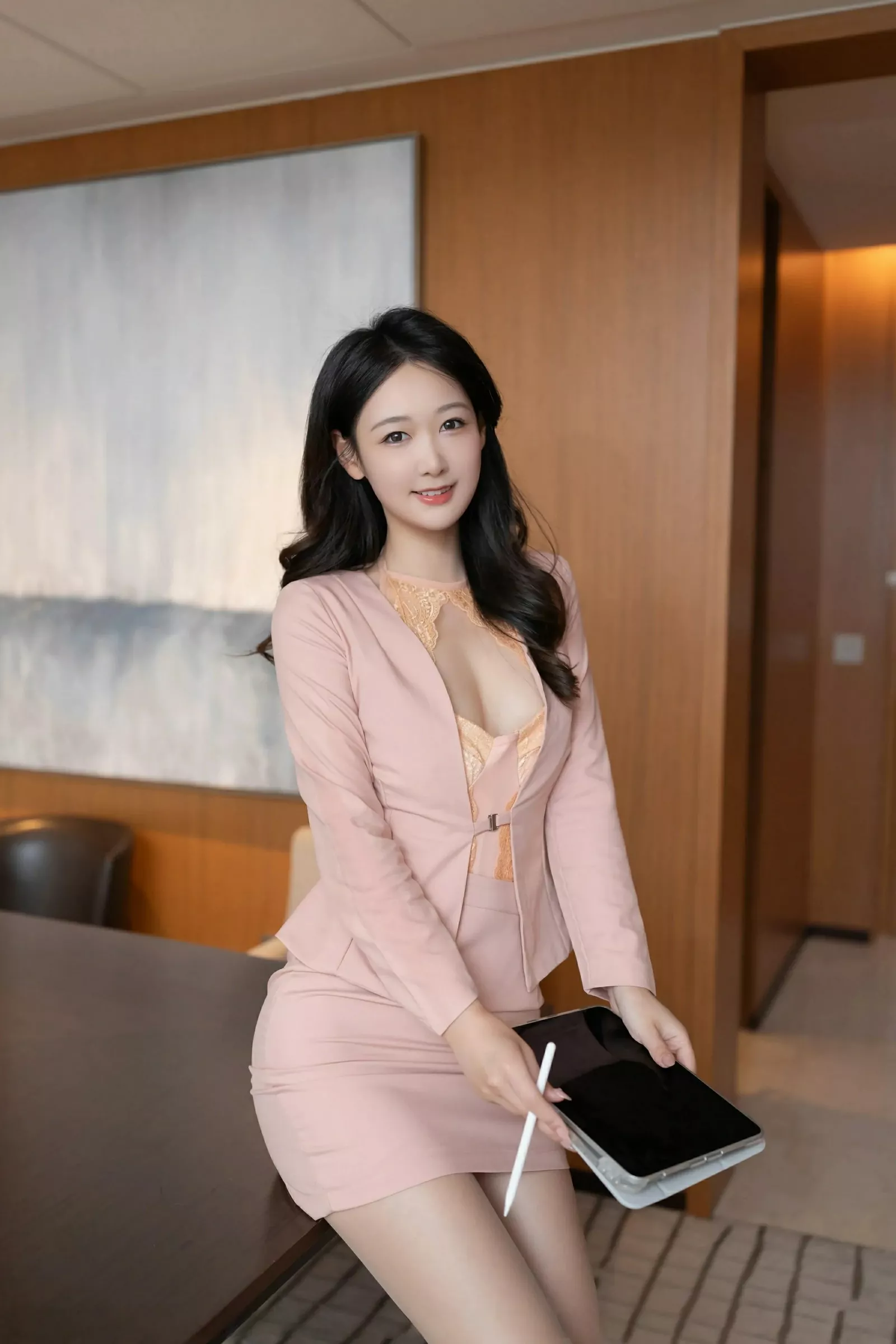 秀人集.com_[XiuRen秀人网]No.10520_模特唐安琪橙色OL服饰露橙色内衣配超薄肉丝秀曼妙身姿诱惑写真83P