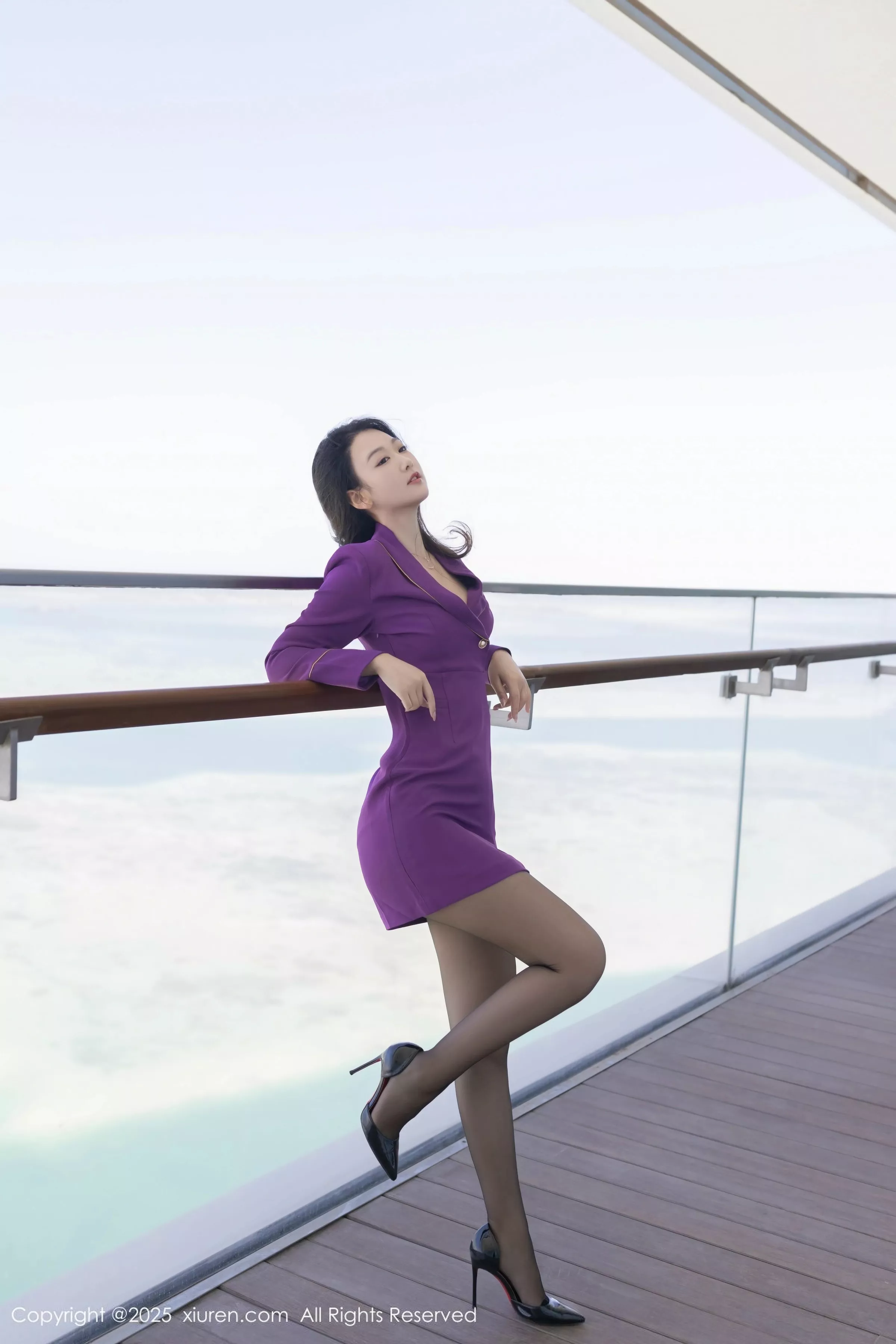 秀人集.com_[XiuRen秀人网]No.10451_模特唐安琪性感紫色制服露白色内衣配超薄黑丝秀曼妙身姿诱惑写真81P