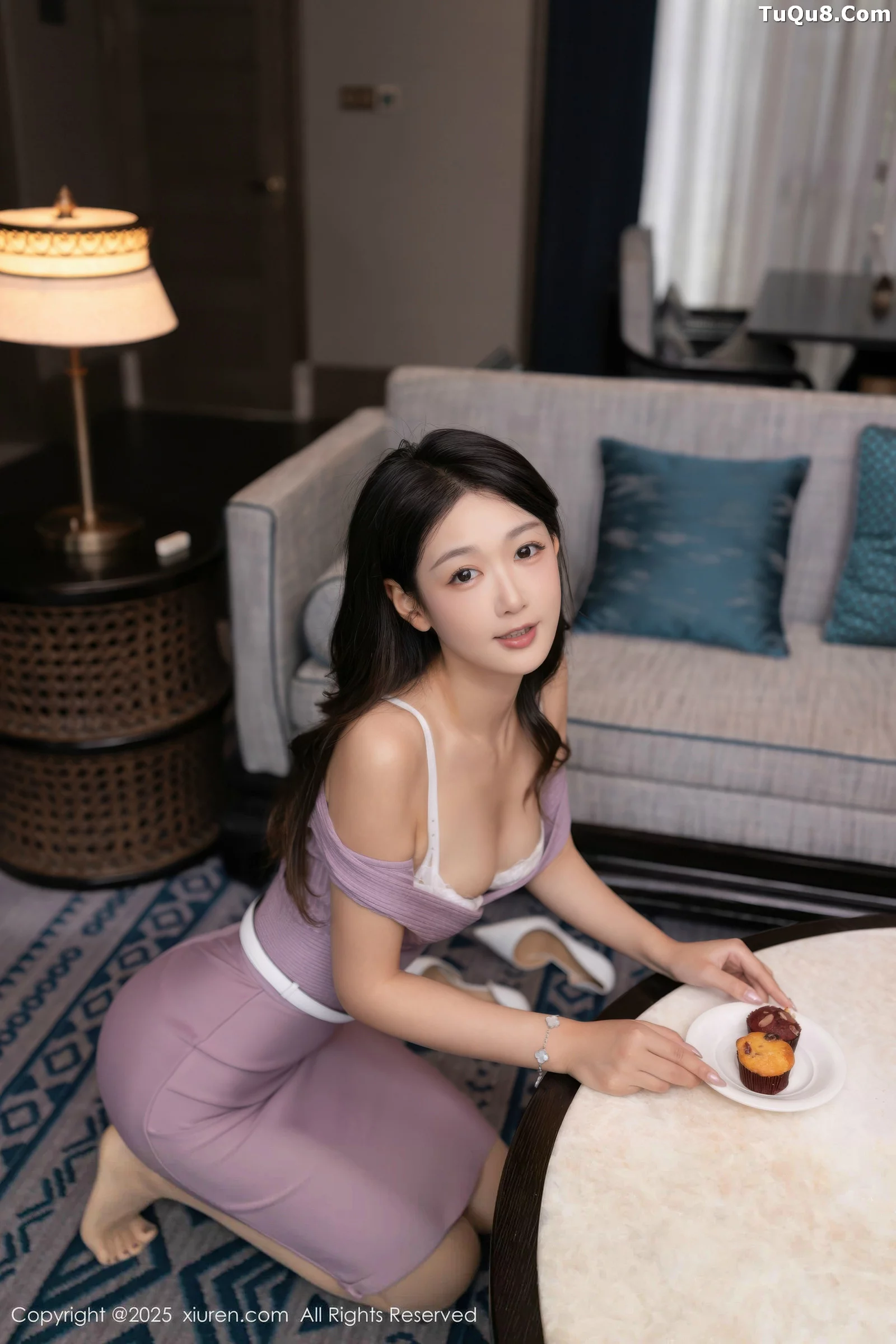 秀人集.com_[XiuRen秀人网]No.10716_模特唐安琪性感紫色连衣裙露白色内衣配肉丝袜秀曼妙身姿诱惑写真82P