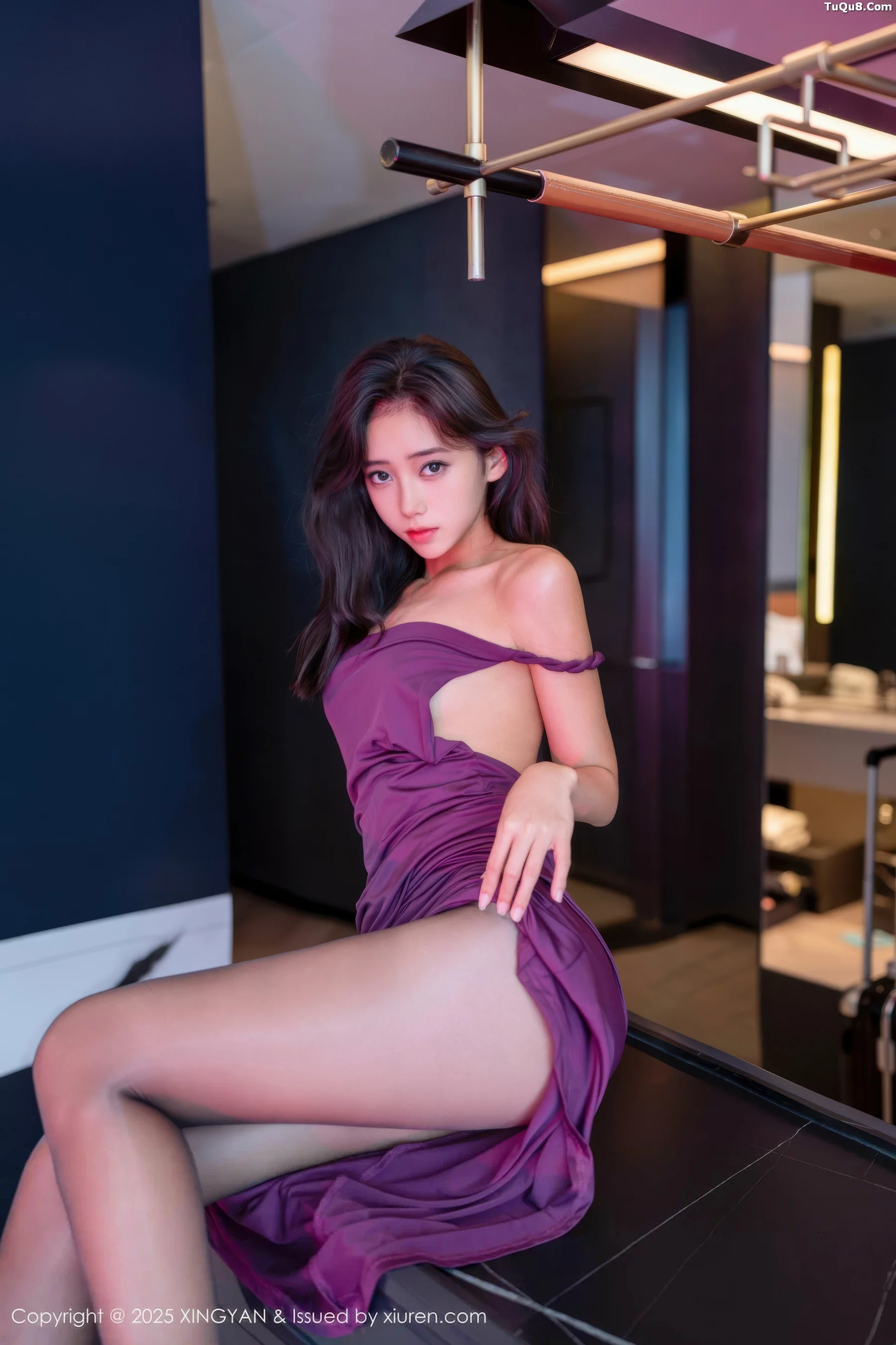 秀人集.com_[XINGYAN星颜社]VOL.407_模特时安安性感紫色连衣长裙配超薄黑丝秀柔美身段诱惑写真76P